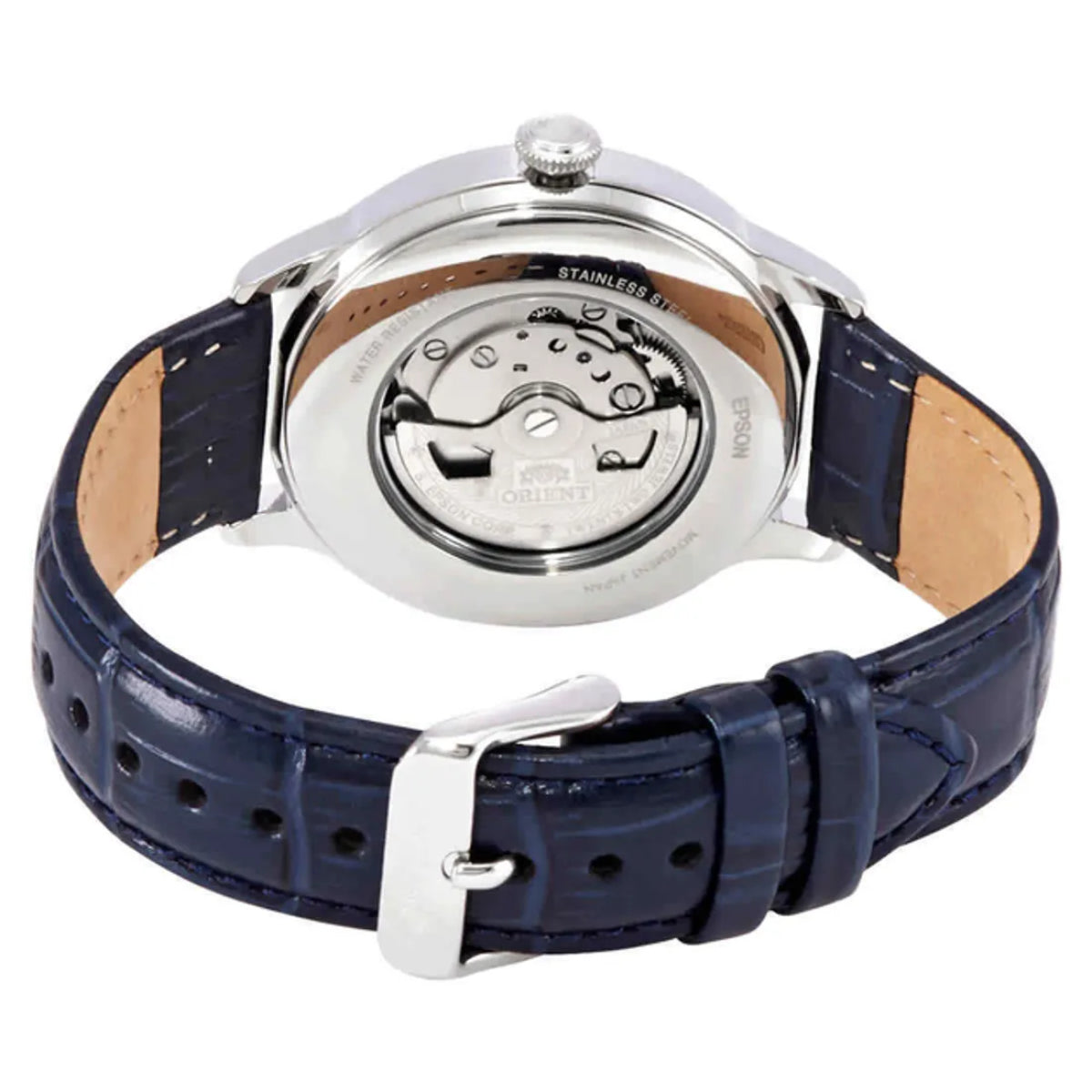 Orient Sun & Moon 41.5mm Blue Dial Leather Mens Automatic Watch RA-AS0103A30B