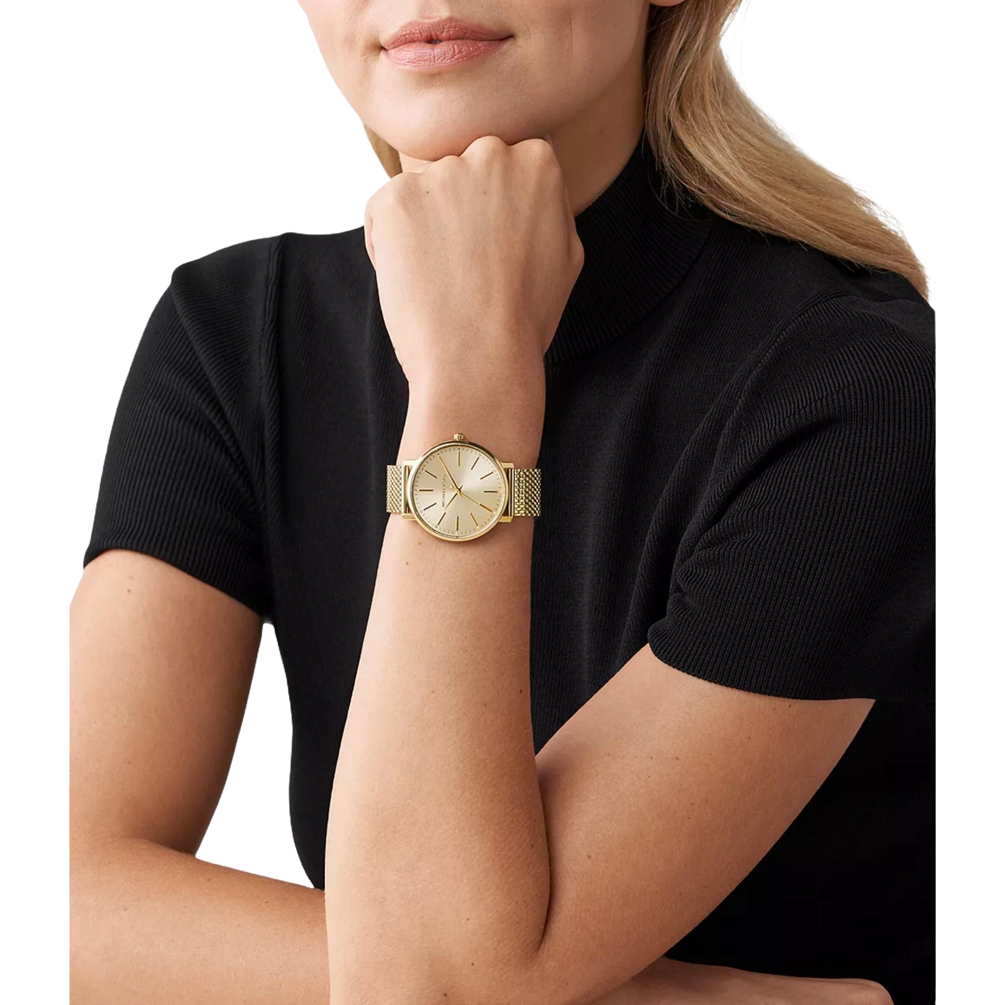 Michael Kors Pyper 38mm Gold Dial Steel Ladies Quartz Watch MK4339