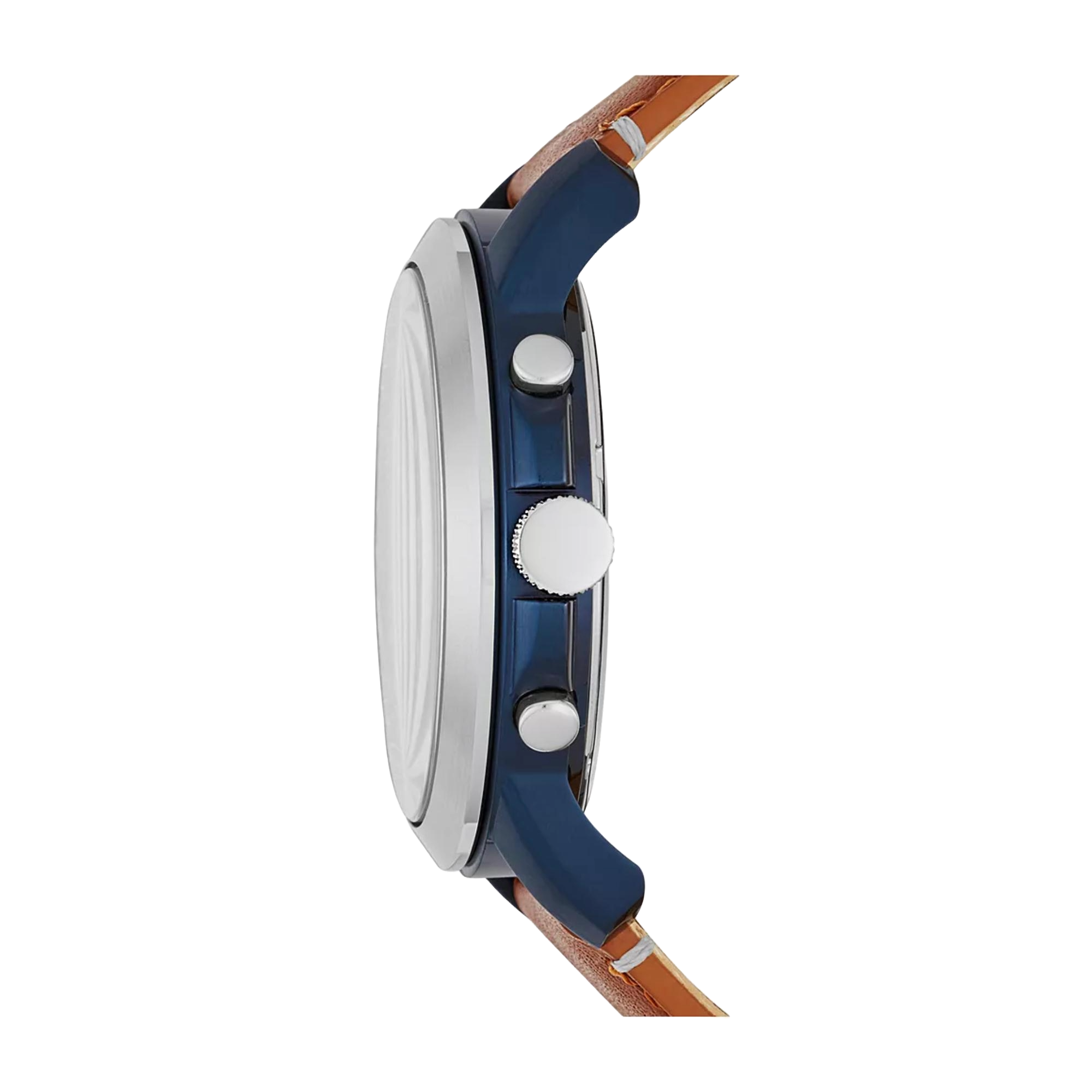 Fossil Grant 44mm Chronograph Blue Dial Leather Mens Quartz Watch FS5151