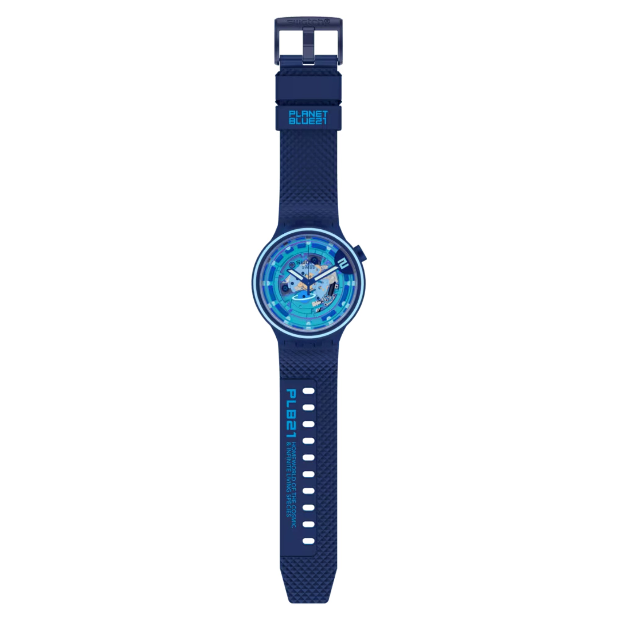 Swatch Big Bold Second Home Transparentes Zifferblatt Silikonarmband Uhr SB01N101