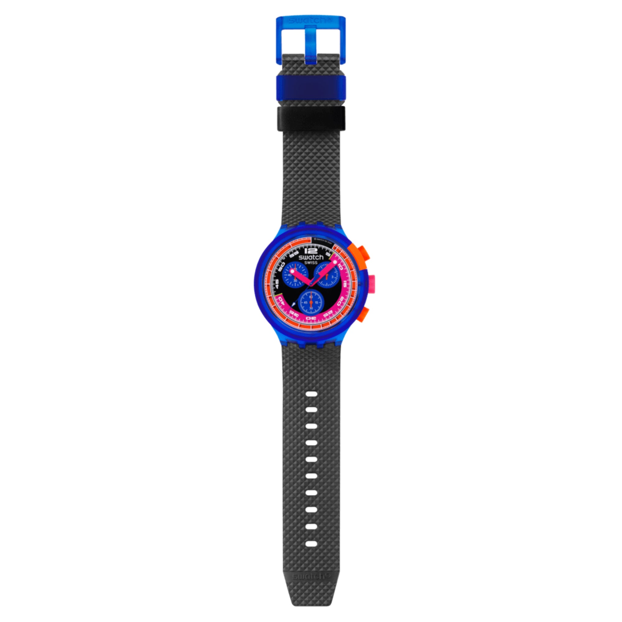 Swatch Quartz Neon Party To The Max Big Bold Chrono Black Dial Men's Watch SB06N102
