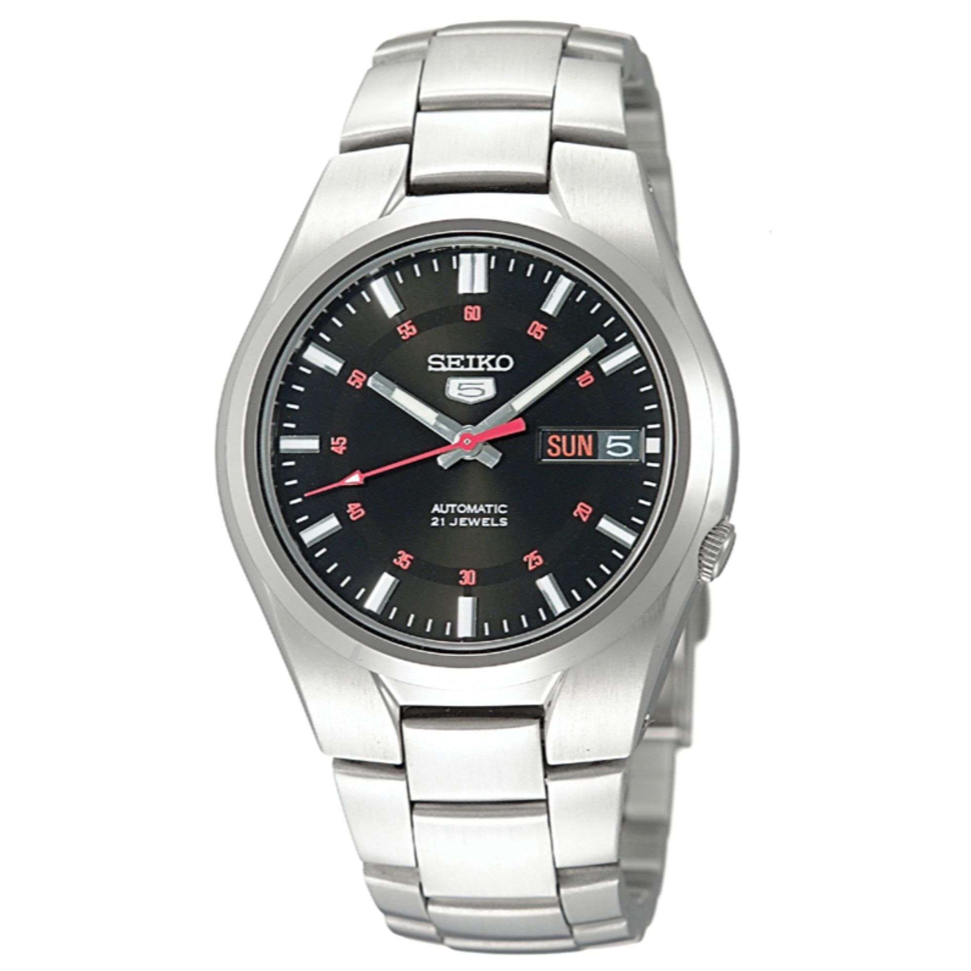 Seiko 5 Automatic Black Dial Steel Strap Men's Watch SNK617K1
