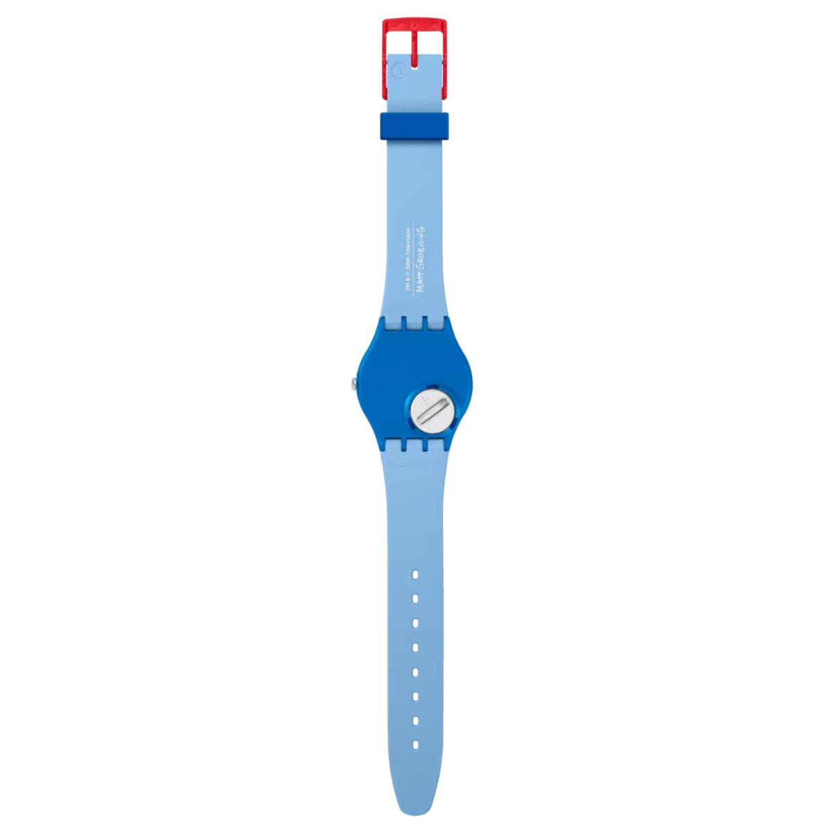 Swatch Originals 34mm Blaues Zifferblatt Silikon Quarz Uhr SO28Z126