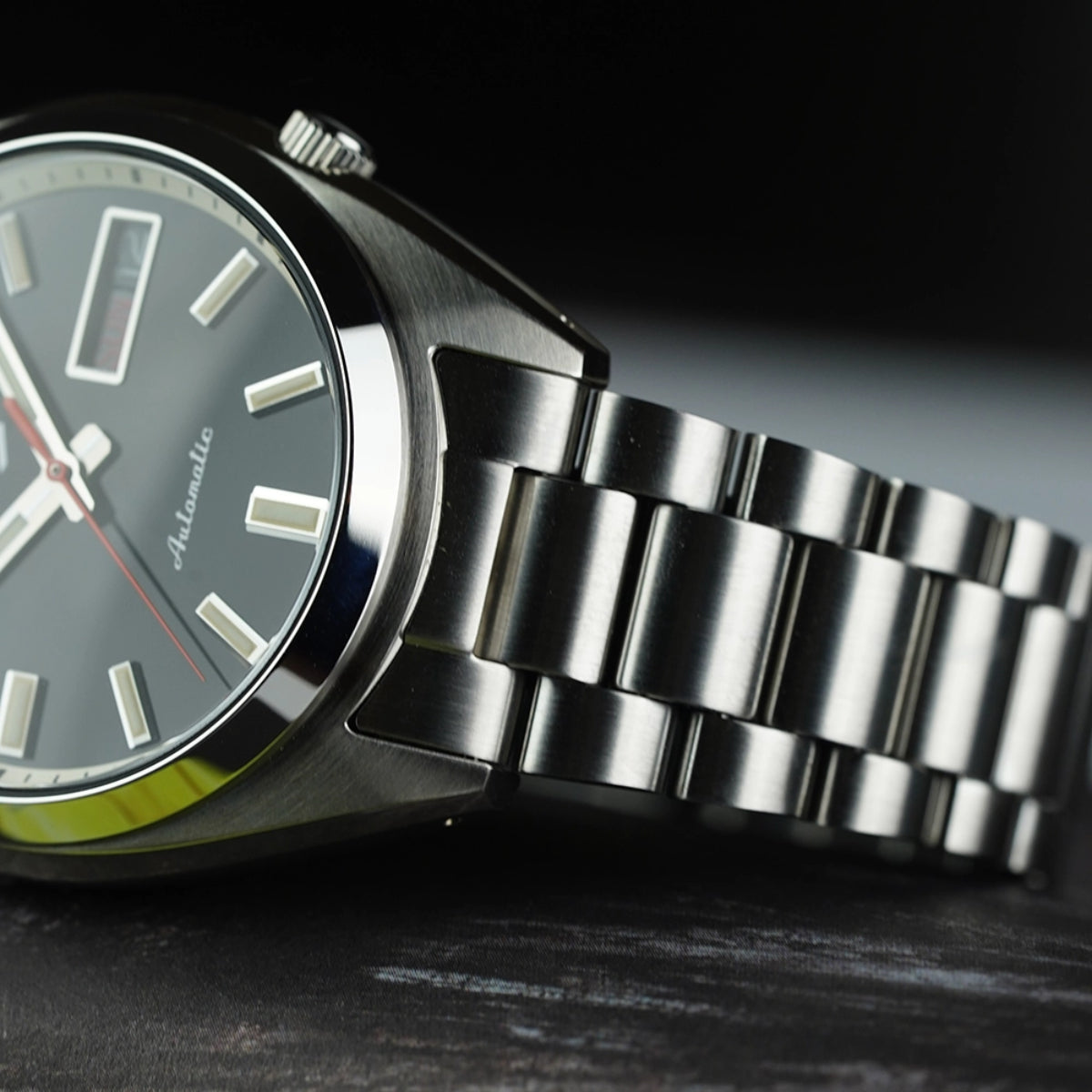Seiko 5 Sports SNXS Classic ‘Deep Black’ Black Dial Steel Bracelet Men's Watch SRPK89K1