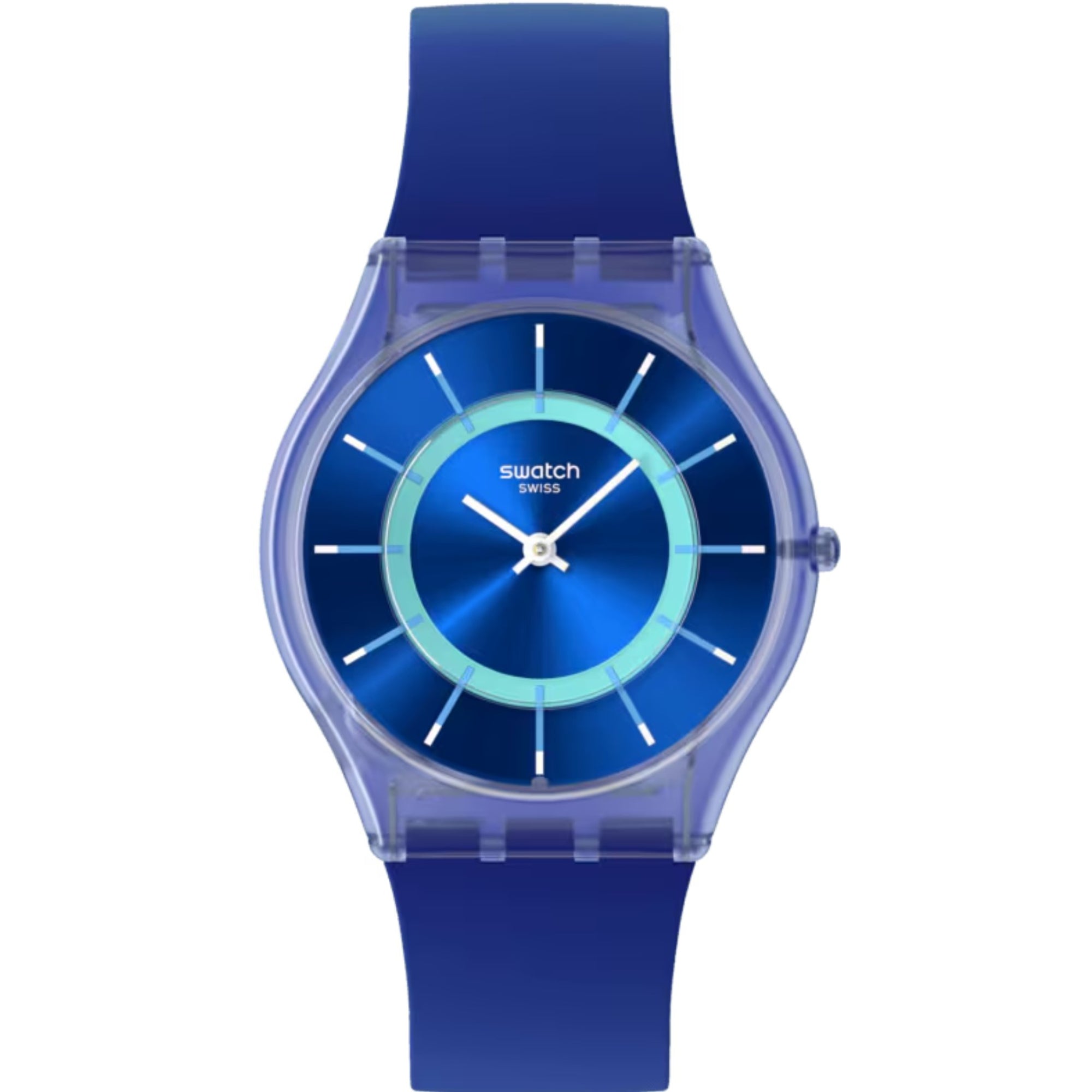 Swatch Jammy Grape Dream Blaues Zifferblatt Silikonarmband Uhr SS08I100