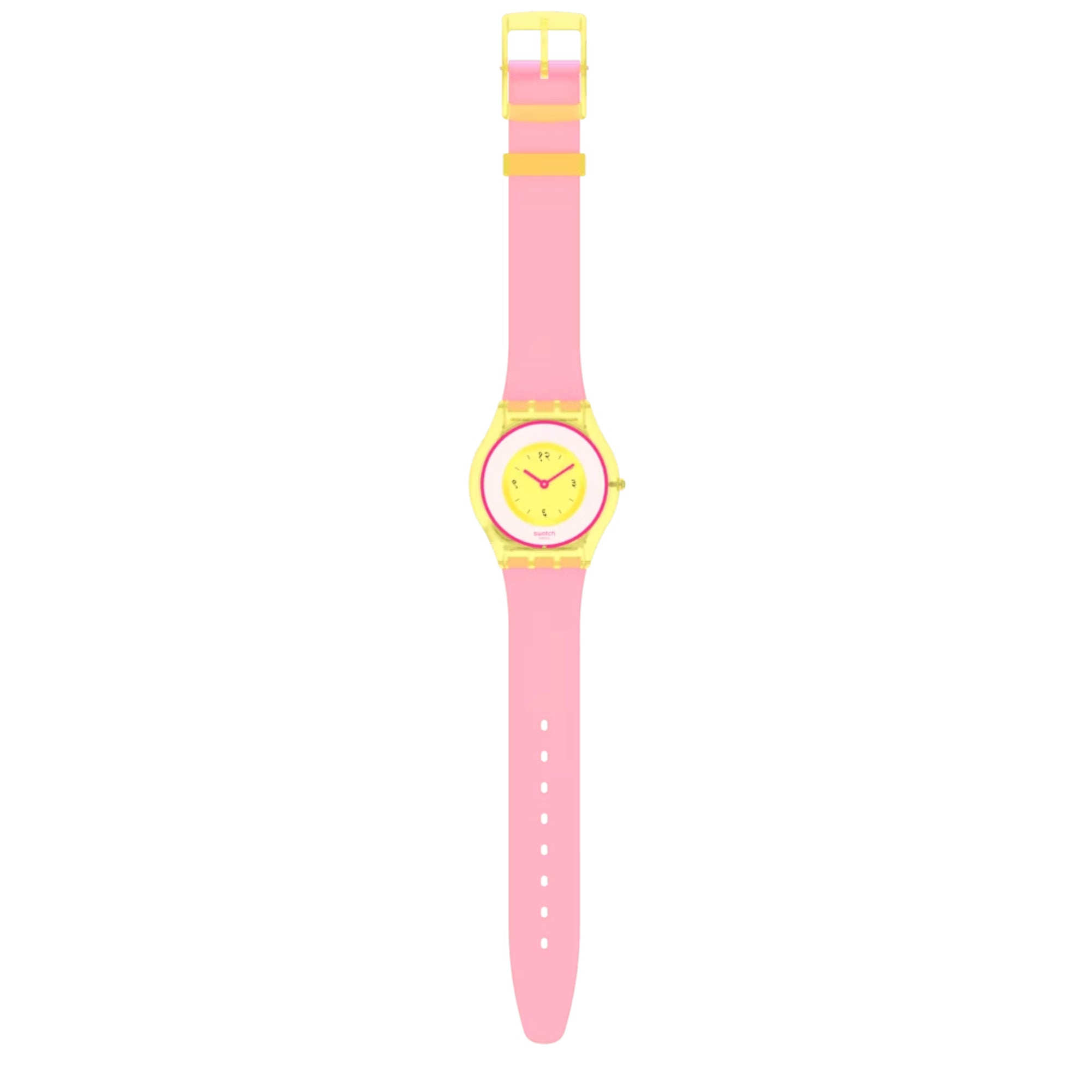 Swatch Supriya Lele India Rose 01 Quartz Yellow Dial Silicone Strap Ladies Watch SS08Z101