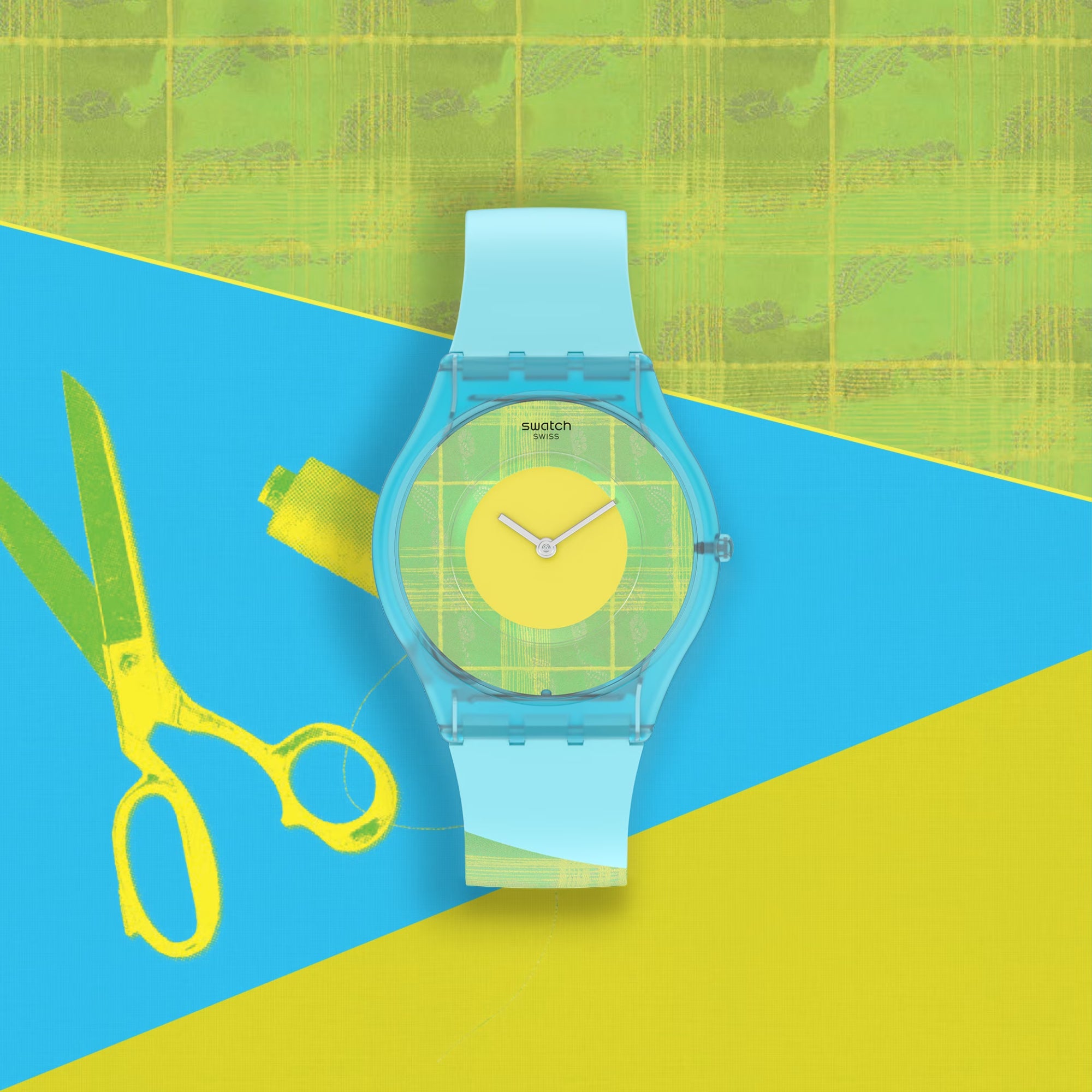 Swatch Supriya Acid Mardas 02 Quartz Yellow Dial Silicone Strap Watch SS08Z104