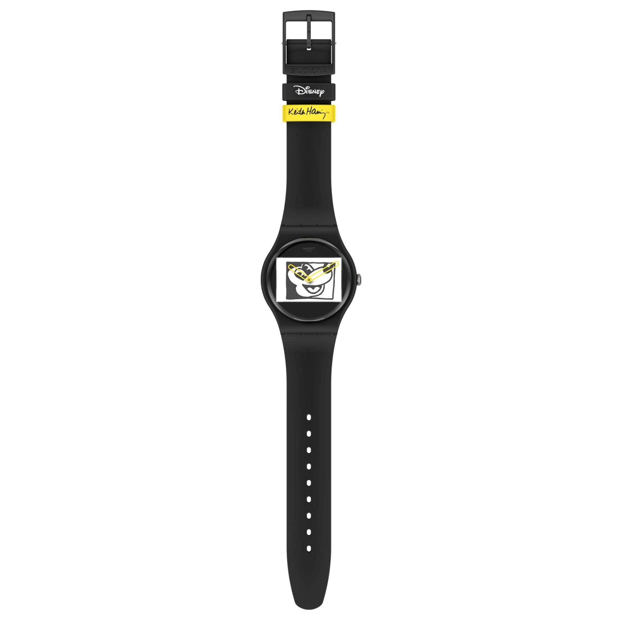 Swatch Originals 41mm Black Dial Silicone Quartz Watch SUOZ337