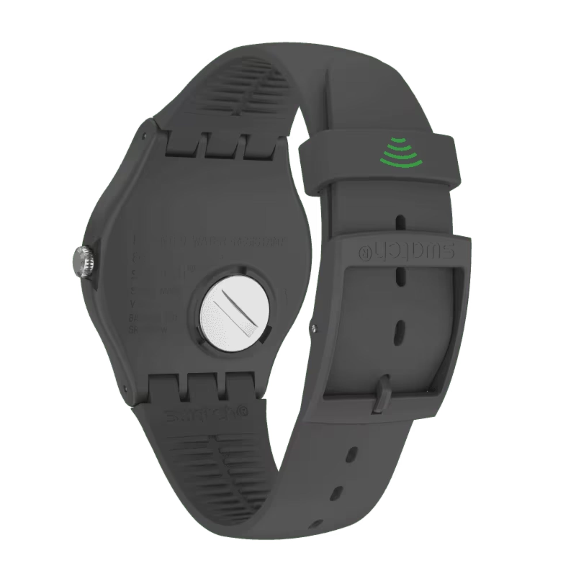 Swatch New Gent Quarz Graues Zifferblatt Graues Silikonarmband Uhr SVIM100-5300