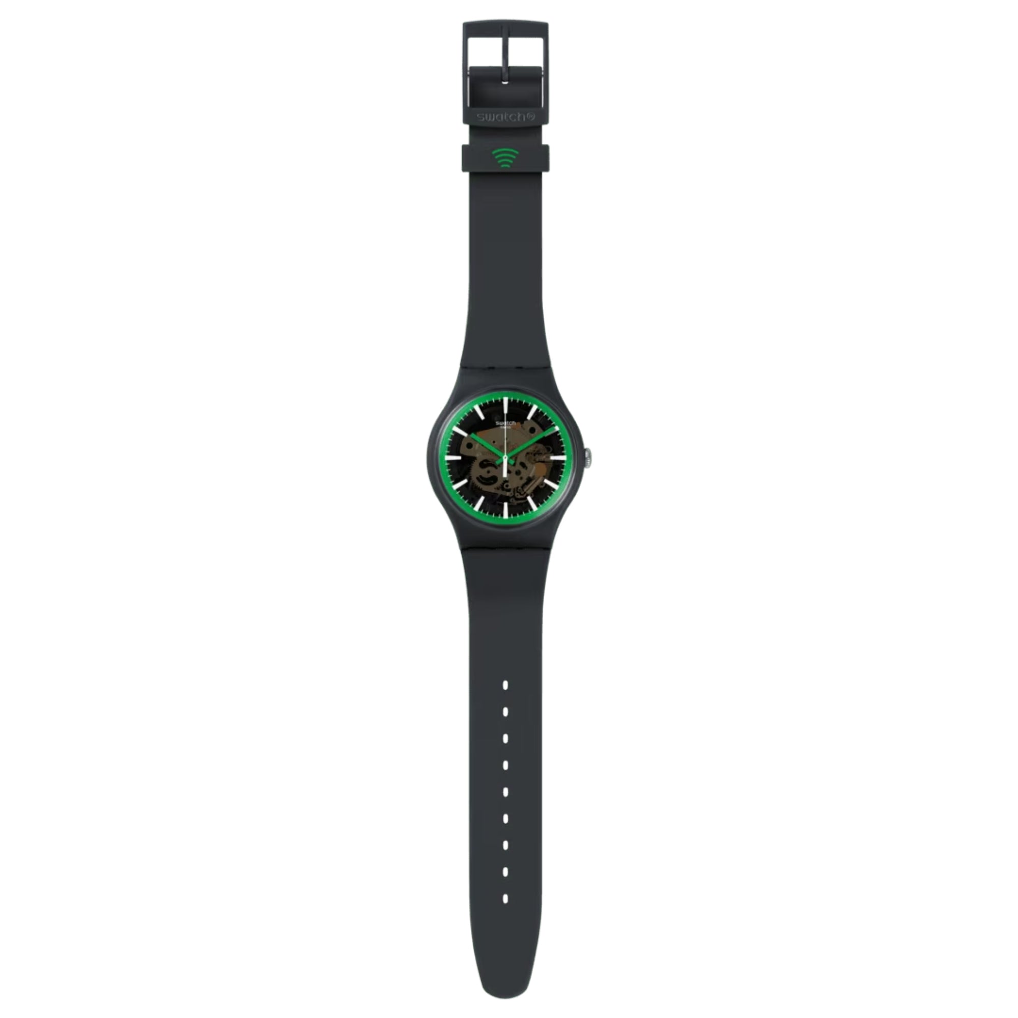 Swatch New Gent Quarz Graues Zifferblatt Graues Silikonarmband Uhr SVIM100-5300