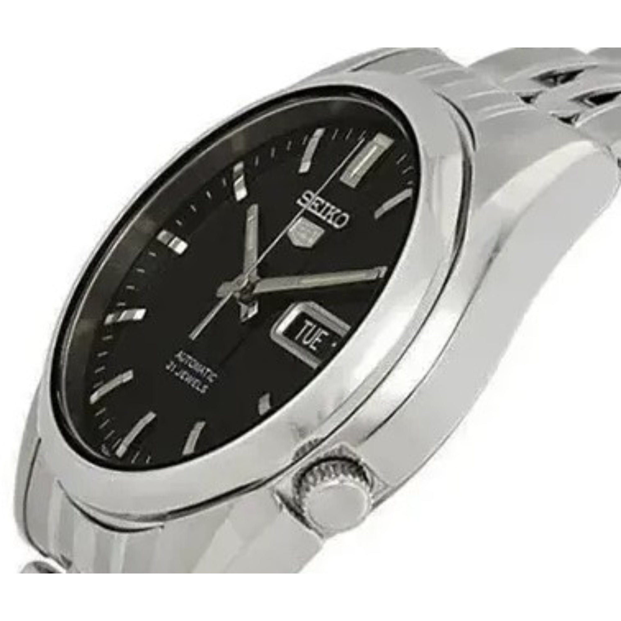 Seiko 5 Automatic Black Dial Steel Strap Men's Watch SNK361K1