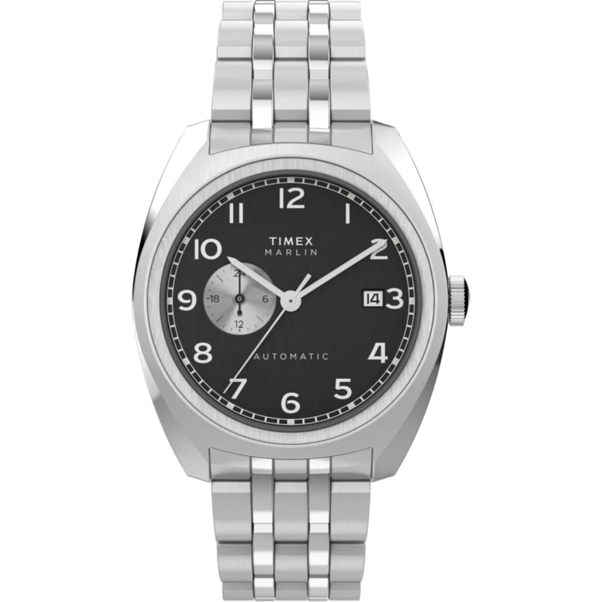 Timex Marlin Automatic Black Dial Steel Strap Men's Watch TW2W58800