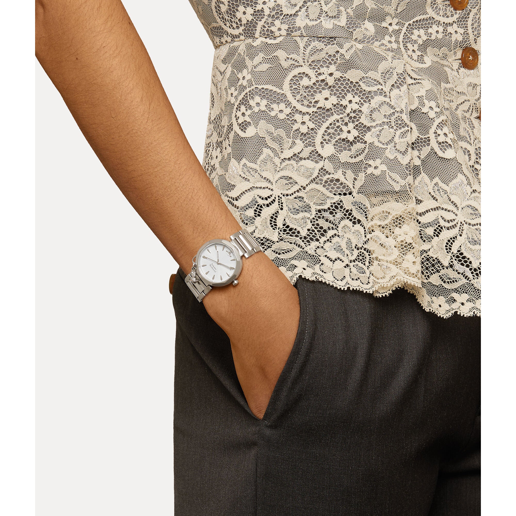 Vivienne Westwood Poplar Quarz Blaues Zifferblatt Stahlarmband Damen Uhr VV246LBLSL