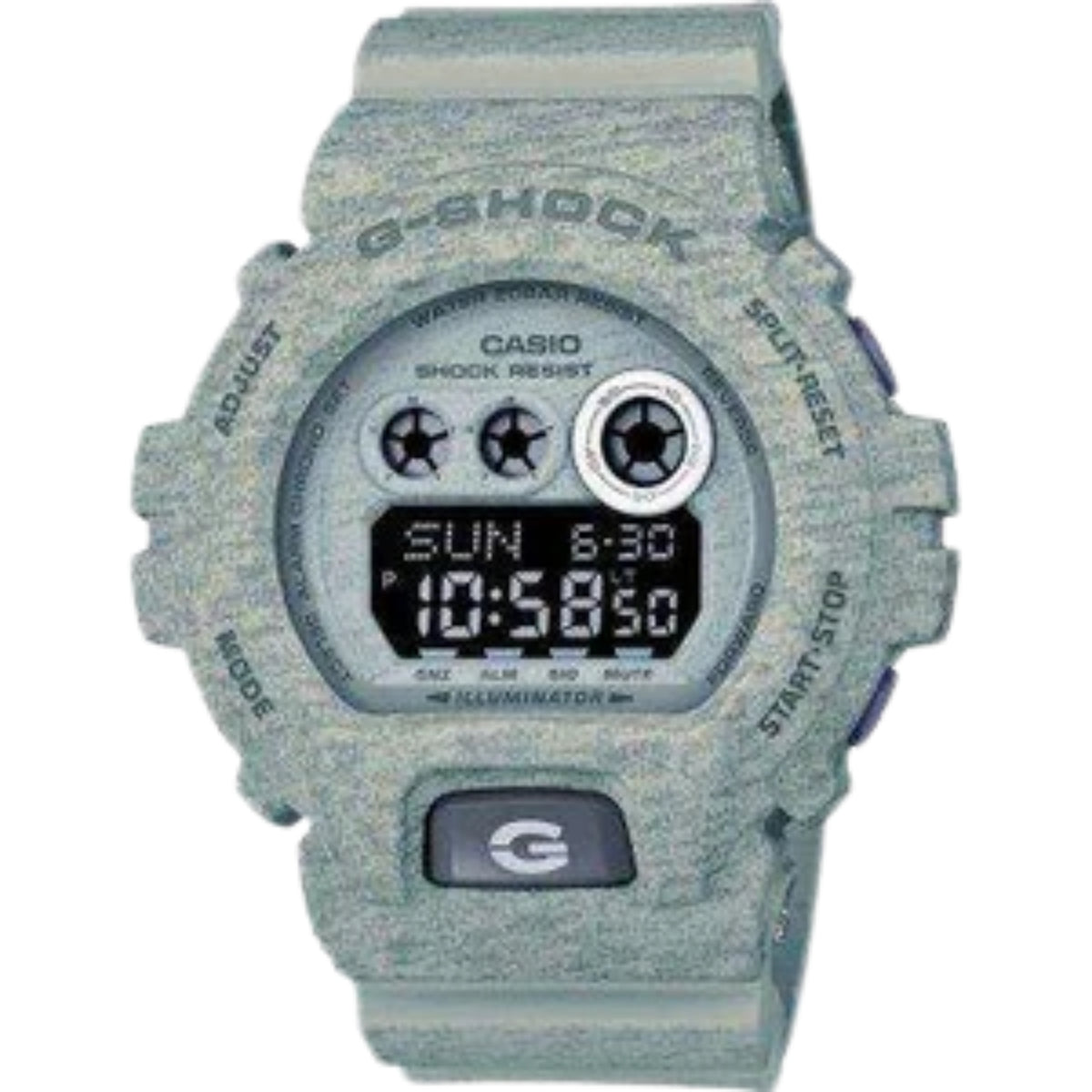Casio G-Shock digital wristwatch, grey resin case and band, LCD with world time display
