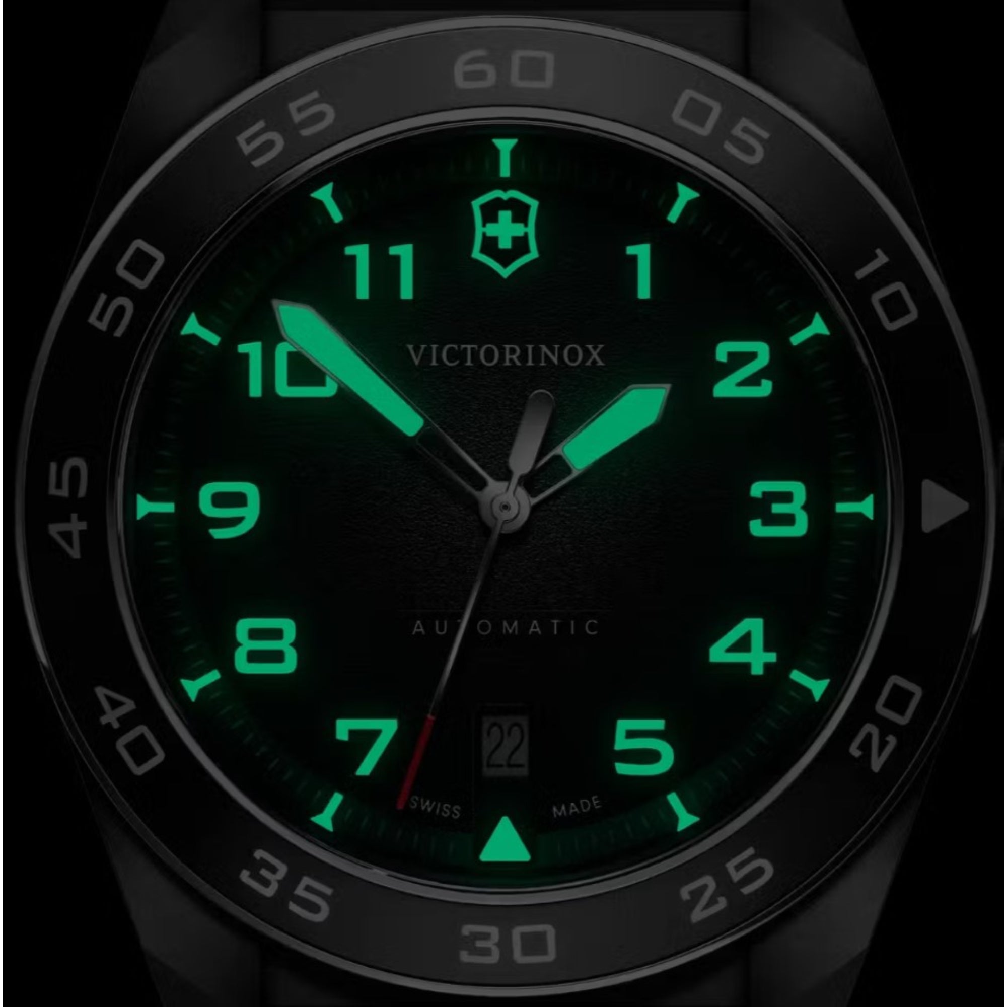 Victorinox Swiss Army 42mm Black Dial Leather Mens Automatic Watch 242044