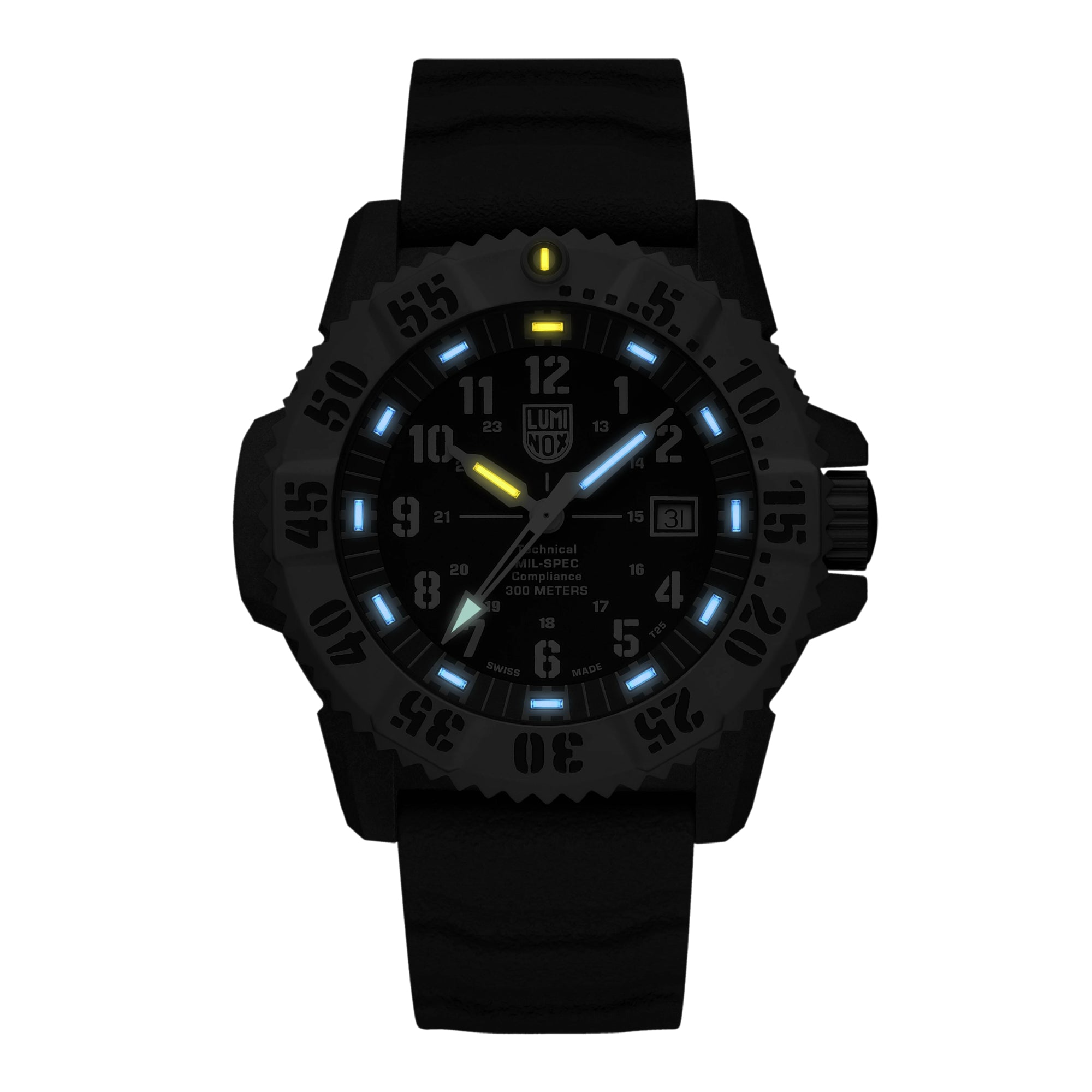 Luminox MIL-SPEC 46mm Schwarzes Zifferblatt Gummi Herren Quarz Uhr Set XL.3351.1.SET