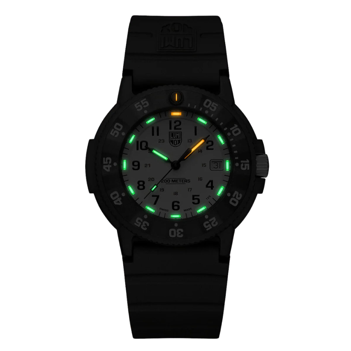 Luminox Original Navy Seal 3000 Evo Serie Weißes Zifferblatt Gummiband Herren Uhr XS.3007.EVO.S