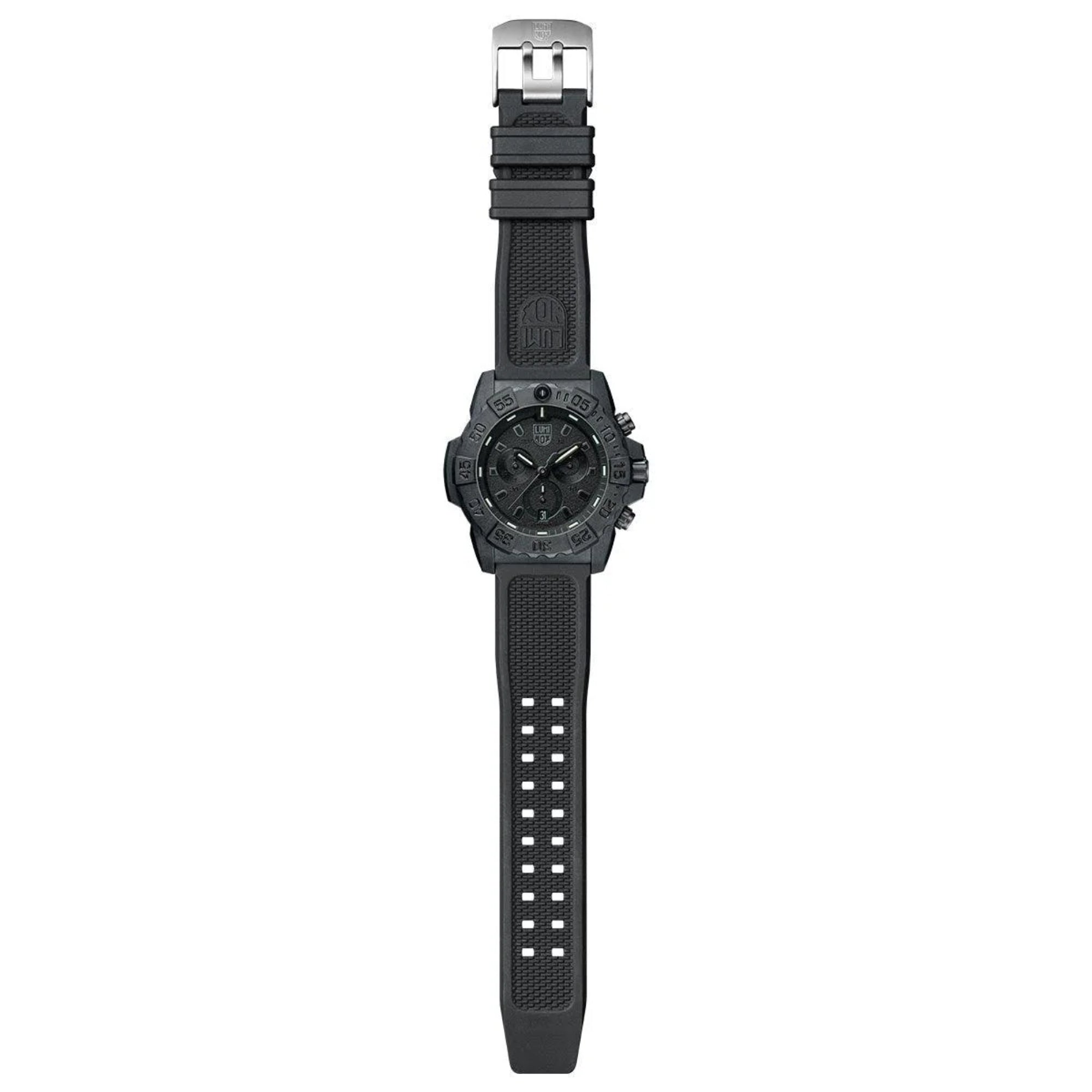 Luminox Navy SEAL Quarz Chronograph Blackout Zifferblatt Gummiarmband Herren Uhr XS.3581.BO