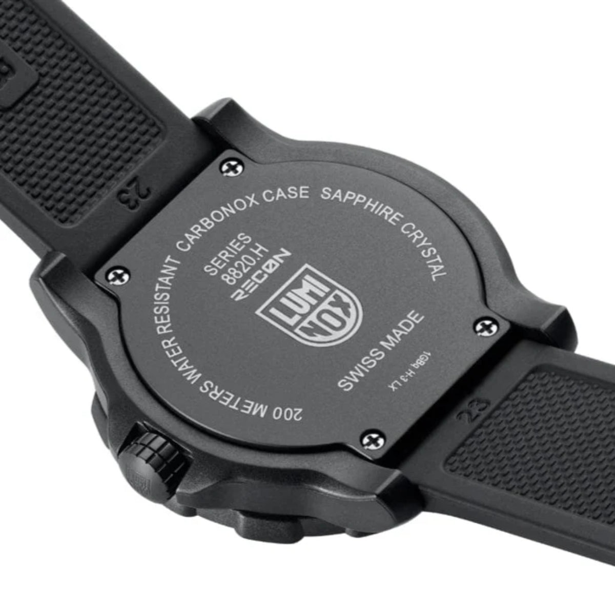 Luminox Recon Pointman Quarz Schwarzes Zifferblatt Nitril Gummiband Herren Uhr XL.8825.H.SET