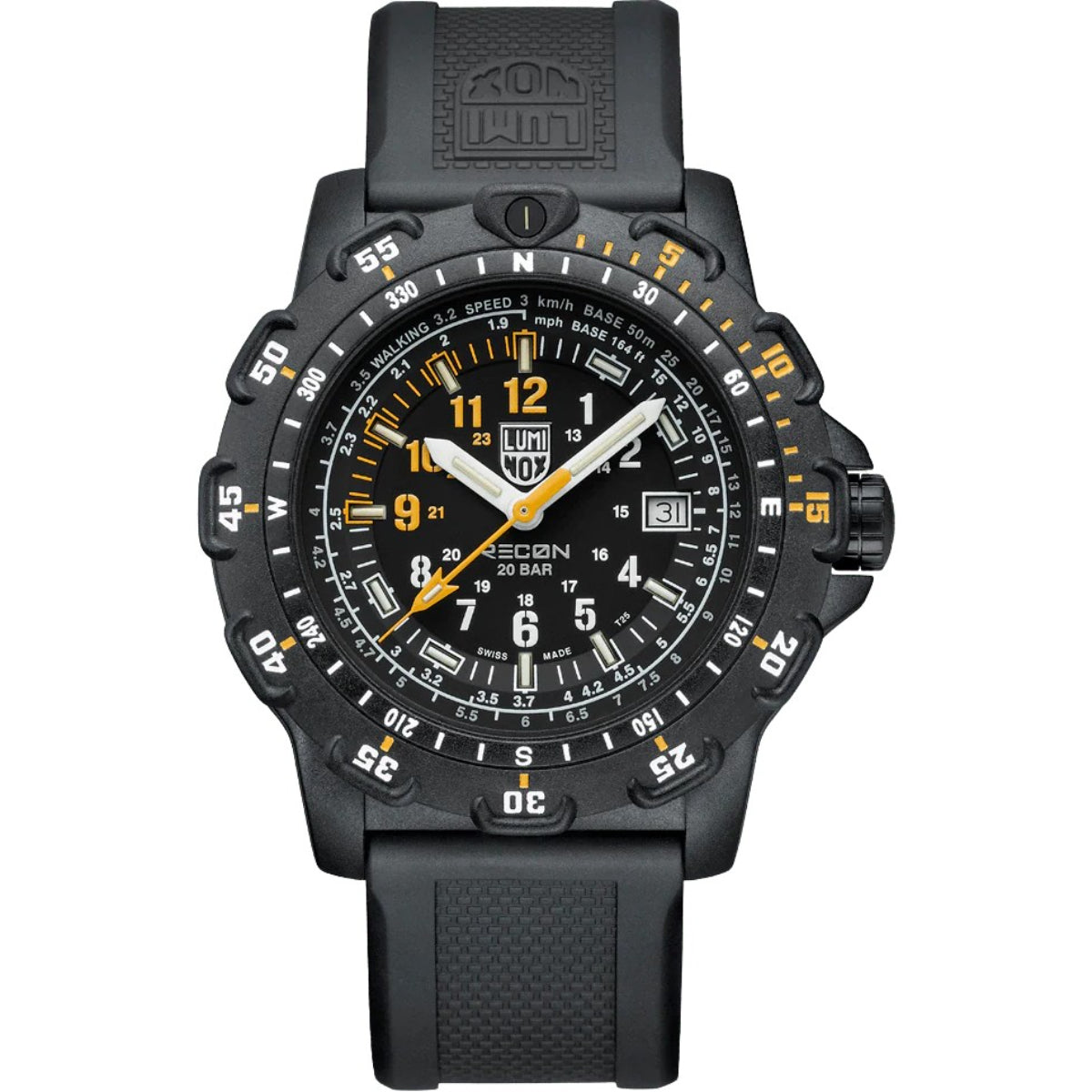 Luminox Recon Pointman Quarz Schwarzes Zifferblatt Nitril Gummiband Herren Uhr XL.8825.H.SET