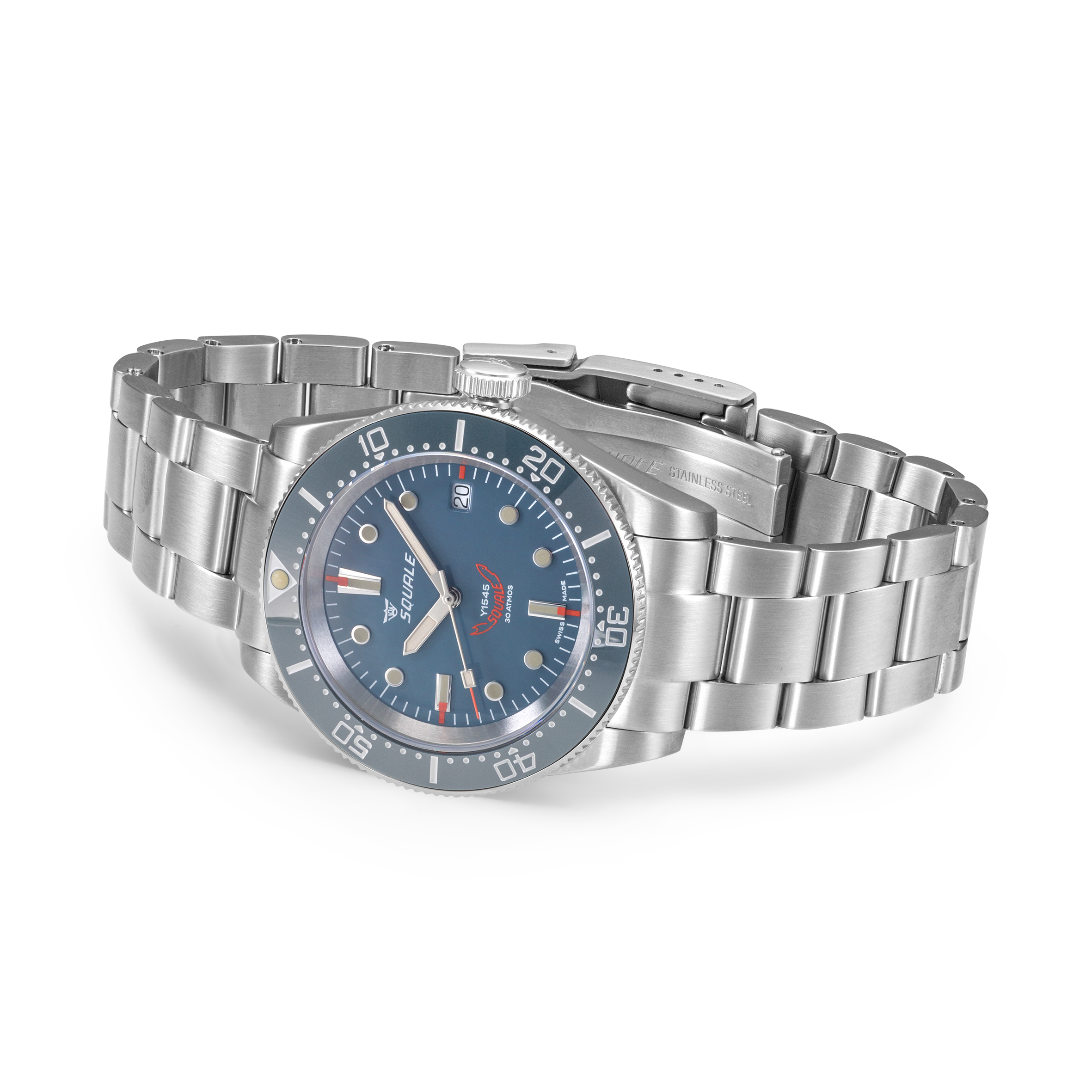 Squale 1545 Automatik Graues Zifferblatt Edelstahlarmband Herren Uhr 1545GG.AC