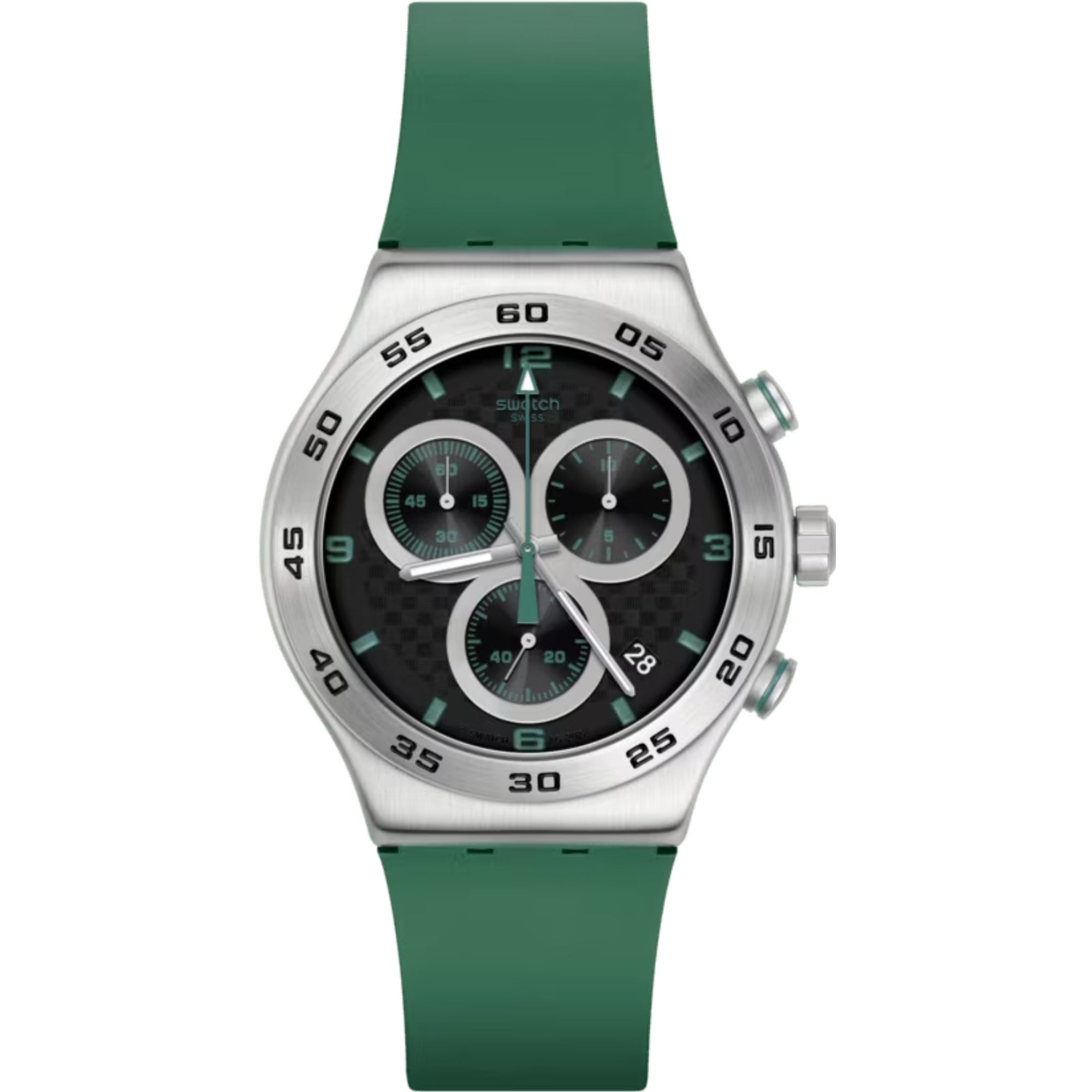 Swatch CARBONIC GREEN Green Silicone Strap Watch YVS525