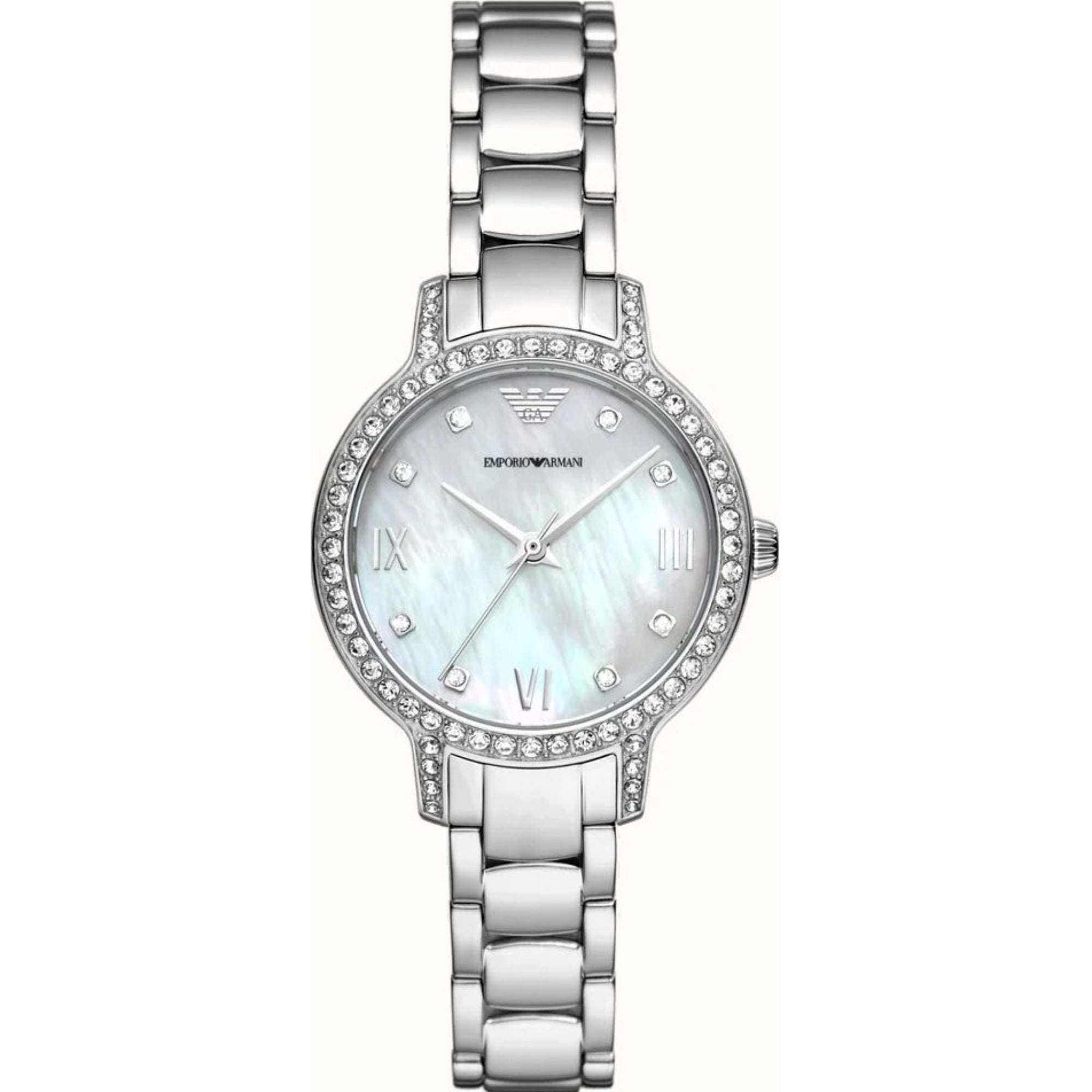 Emporio Armani Cleo 32mm Mother of Pearl Dial Ladies Quartz Watch AR11484