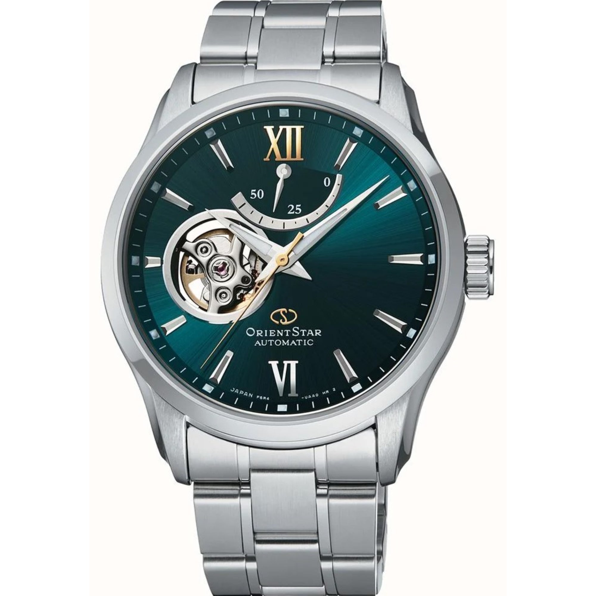 Orient Star Semi Skeleton 39mm Gangreserve Grünes Zifferblatt Stahl Herren Automatik Uhr RE-AT0002E00B-EX
