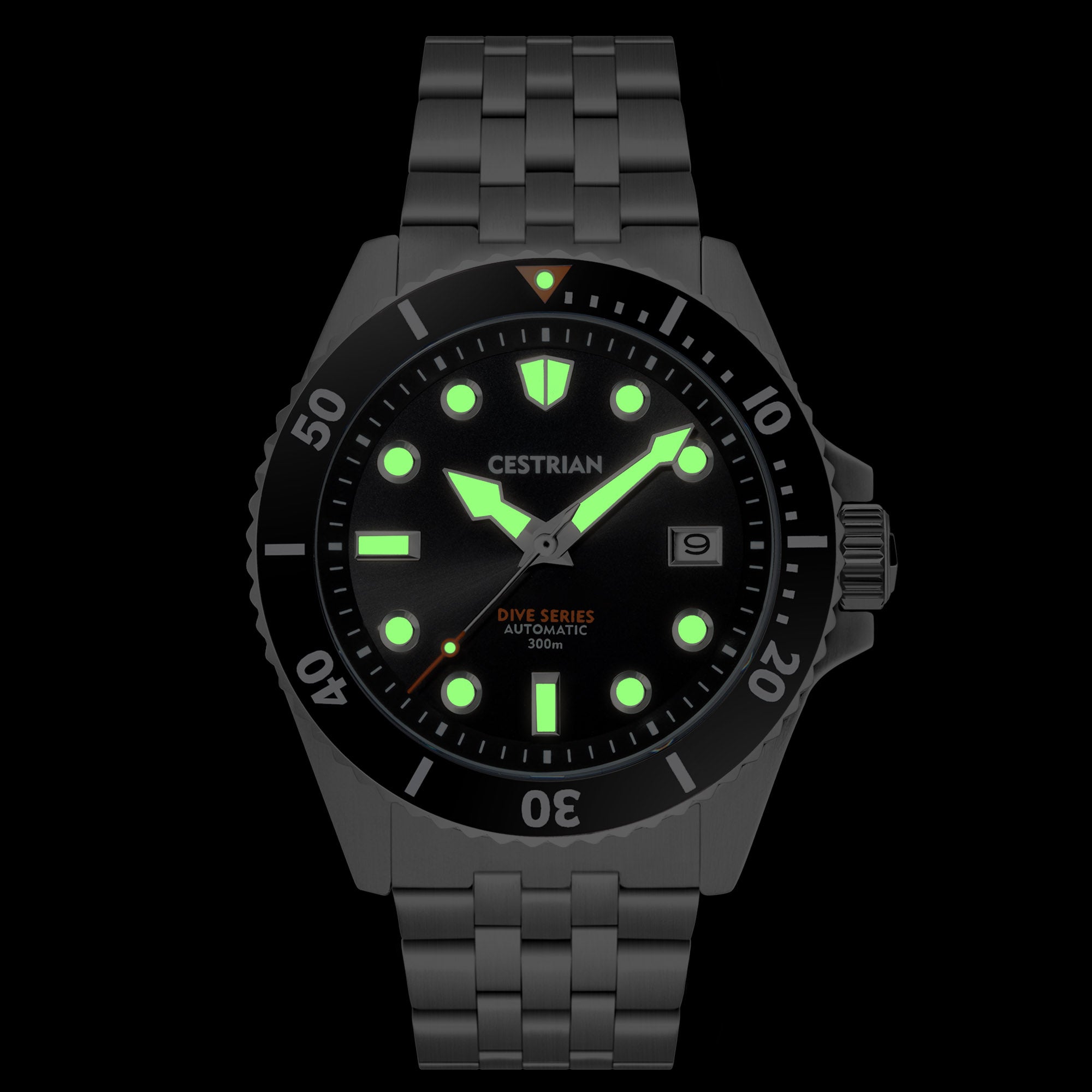 Cestrian Dive Series V2 Mitternachtsgrau Zifferblatt Schwarze Keramik Lünette Edelstahlarmband Automatik Herren Uhr CD911B0771