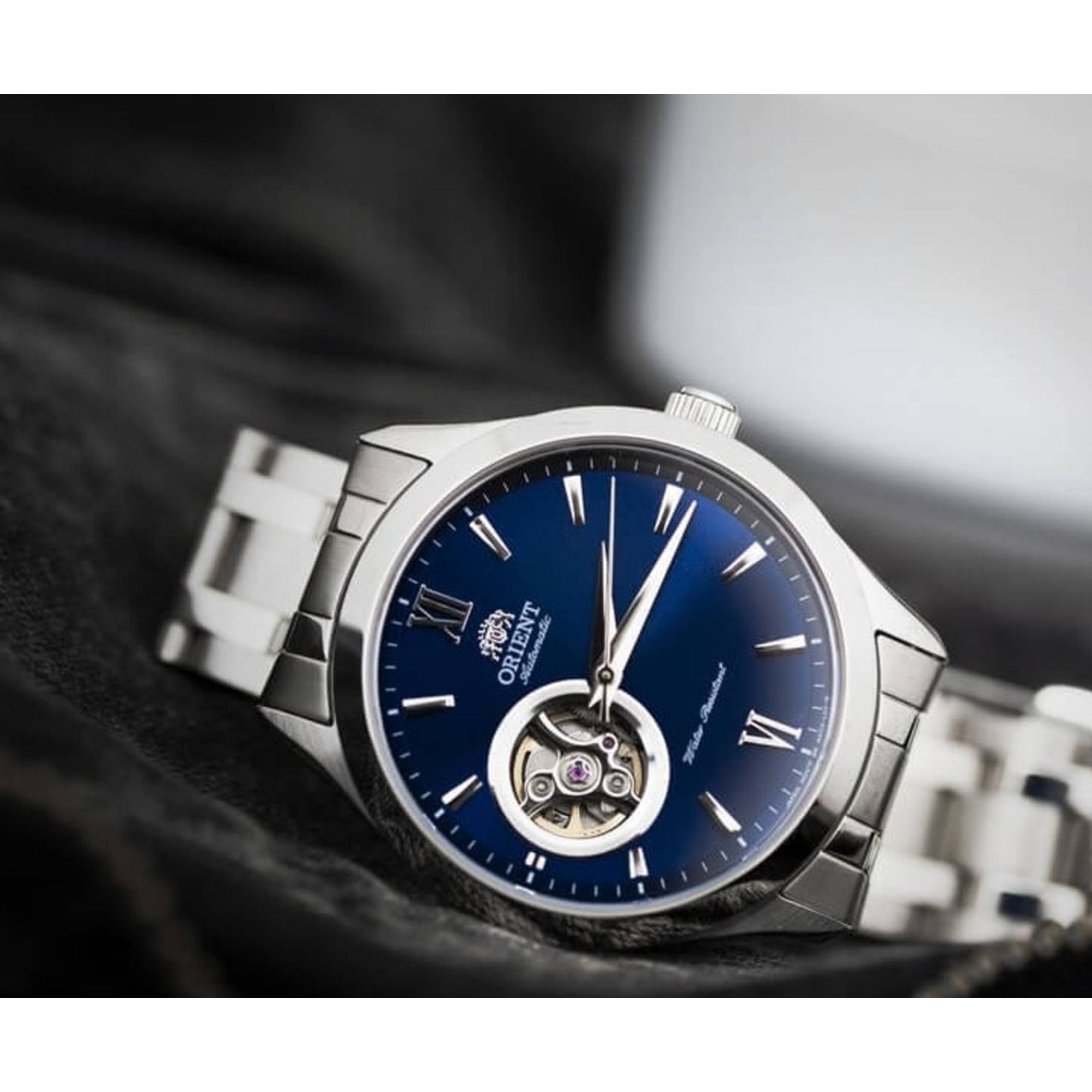 Orient Contemporary 38.5mm Open Heart Blue Dial Steel Mens Automatic Watch TAG03001D0