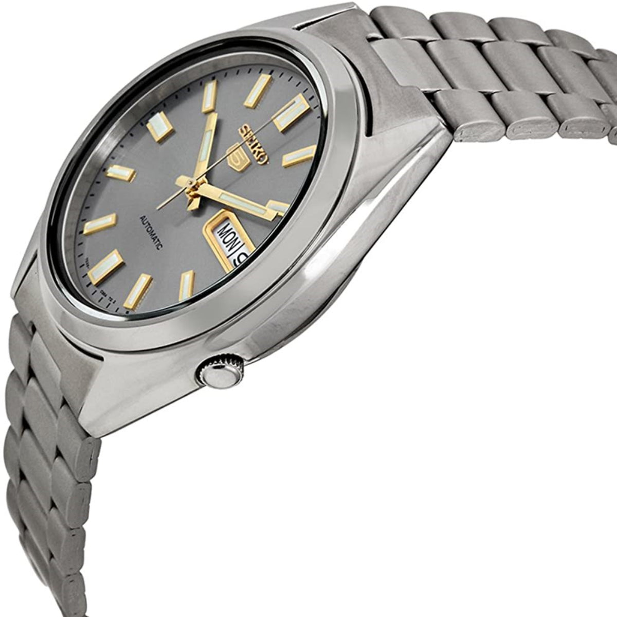 Seiko 5 Automatic Grey Dial Steel Strap Men's Watch SNXS75K1