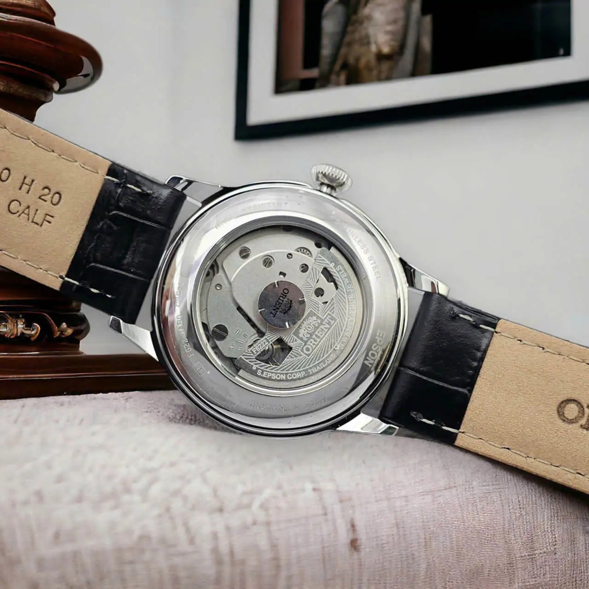 Orient Bambino 38mm Small Seconds White Dial Leather Mens Automatic Watch RA-AP0104S30B
