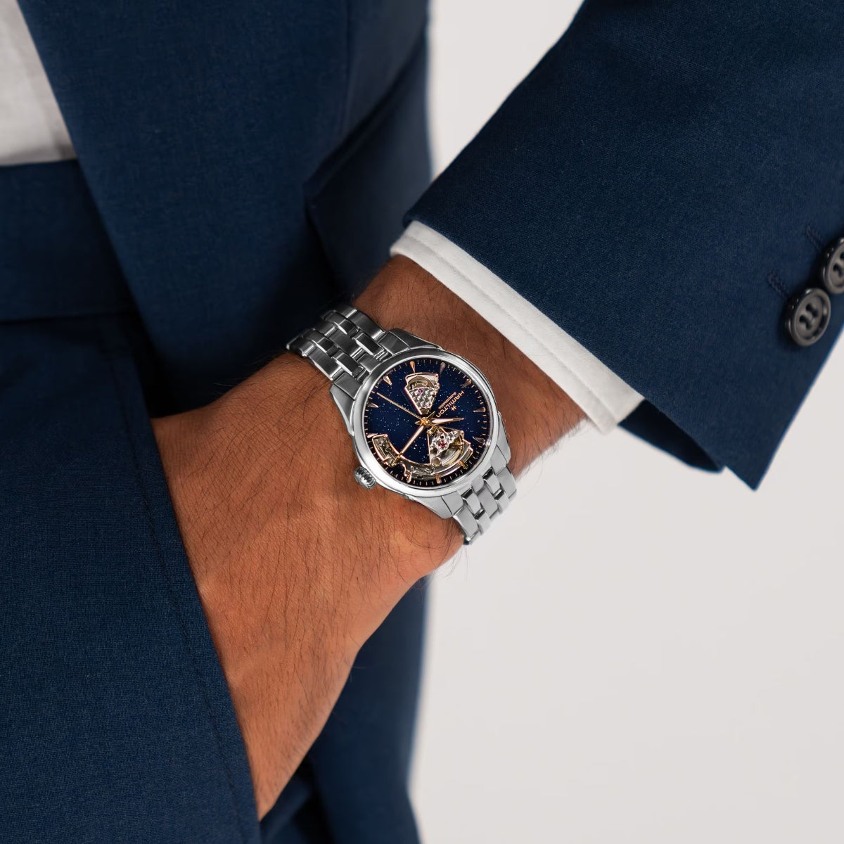 Hamilton Jazzmaster 36mm Open Heart Blue Dial Steel Automatic Watch H32215142
