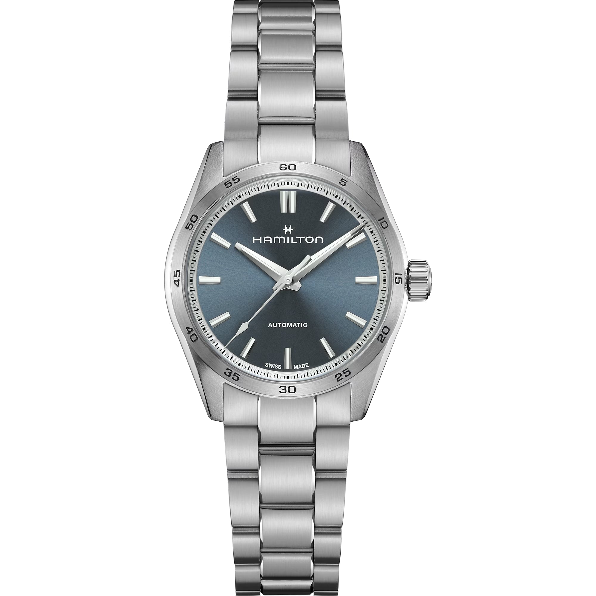 Hamilton Jazzmaster 34mm Blaues Zifferblatt Stahl Damen Quarz Uhr H36105140