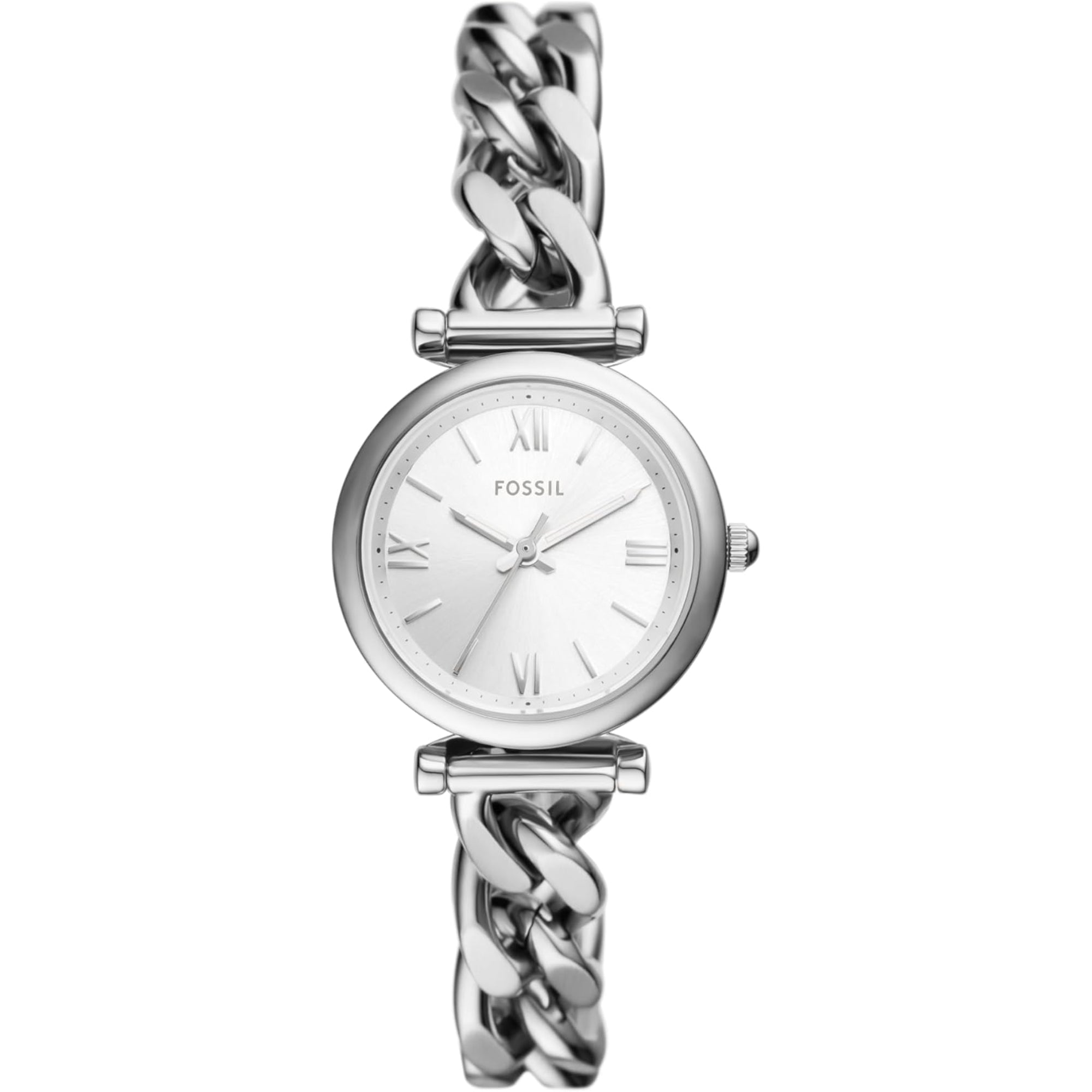 Fossil Carlie Silver Dial Steel Strap Women's Watch ES5331