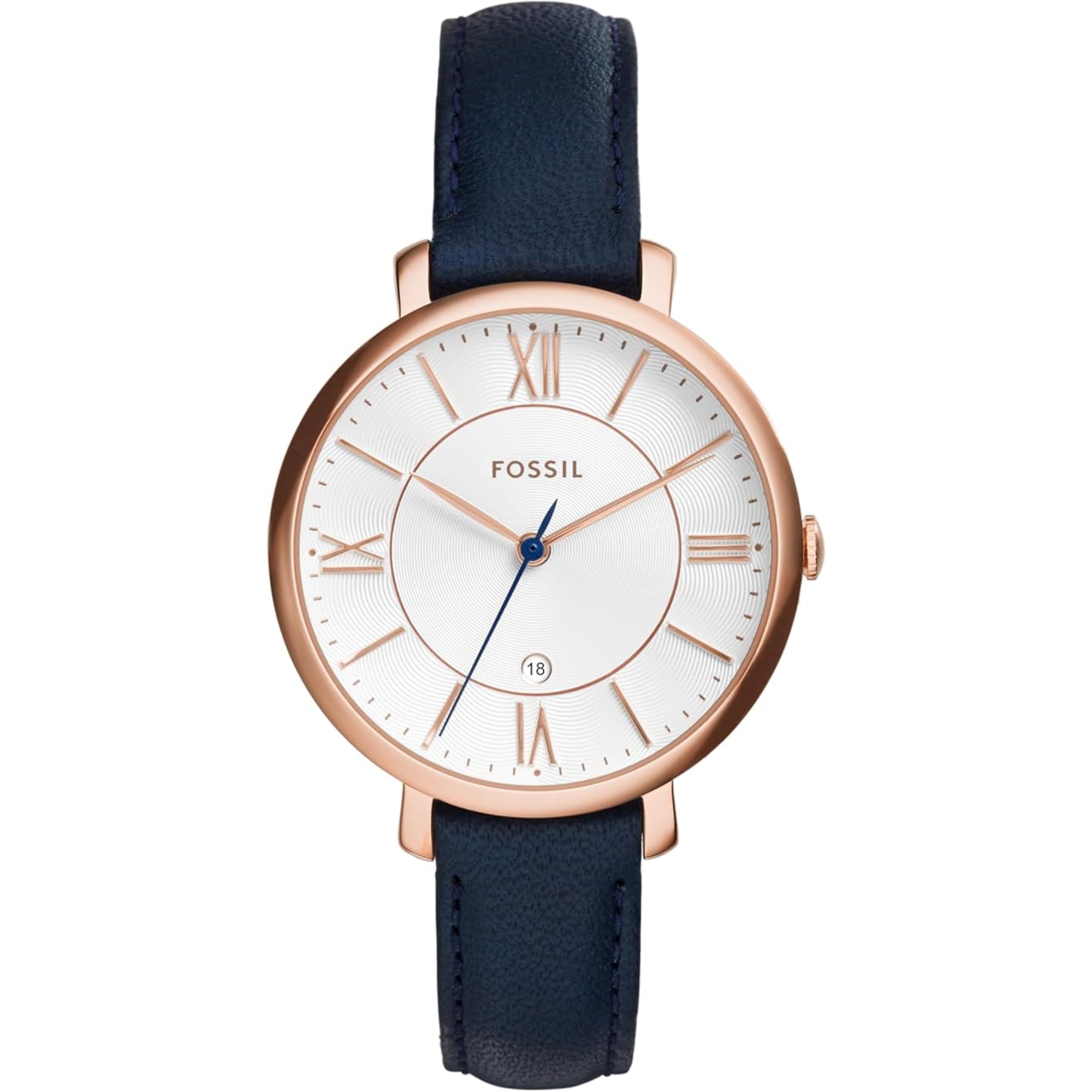 Fossil Jacqueline 36mm Silver Dial Leather Quartz Watch ES3843