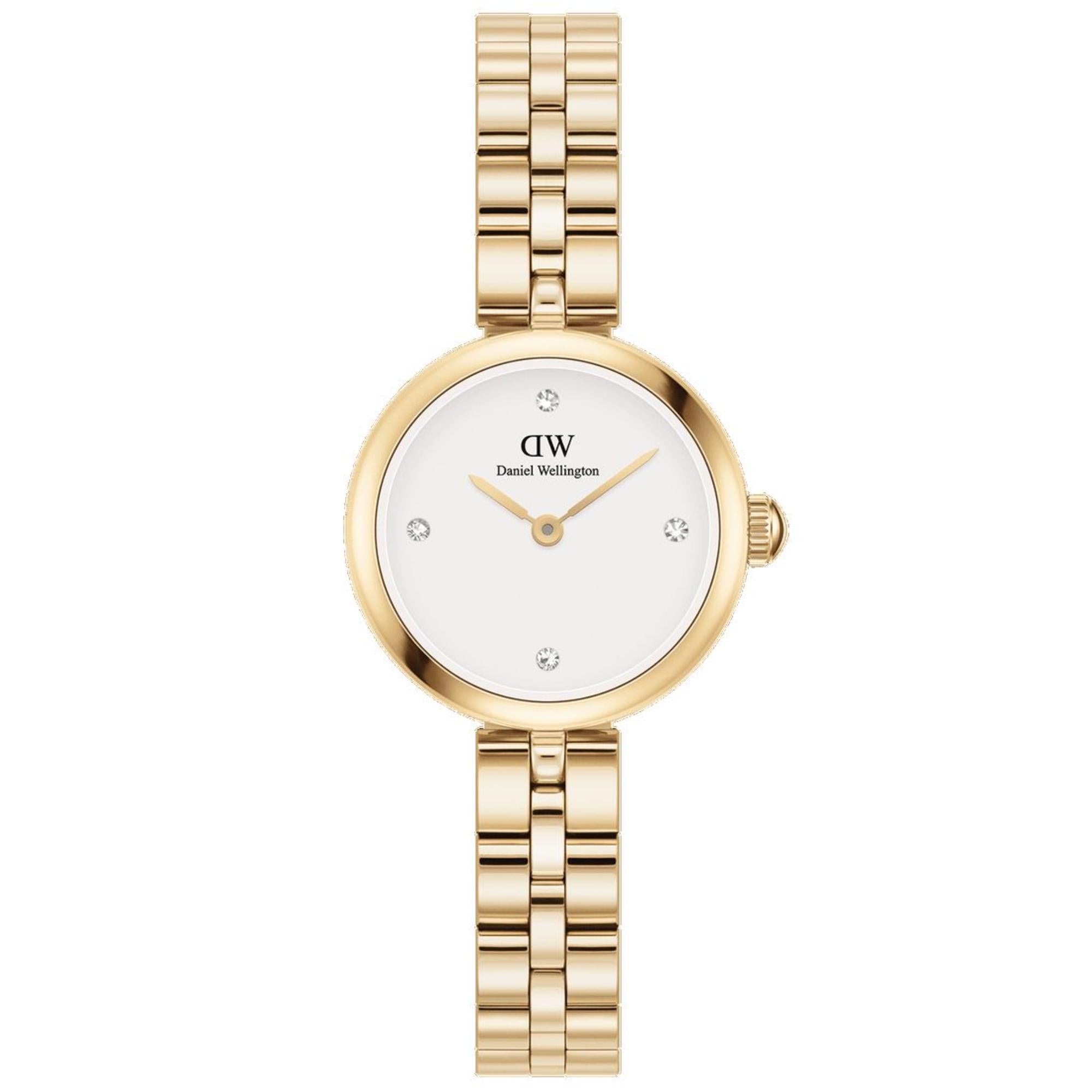 Daniel Wellington Elan Lumine Gold White Dial Steel Strap Women's Watch DW00100715