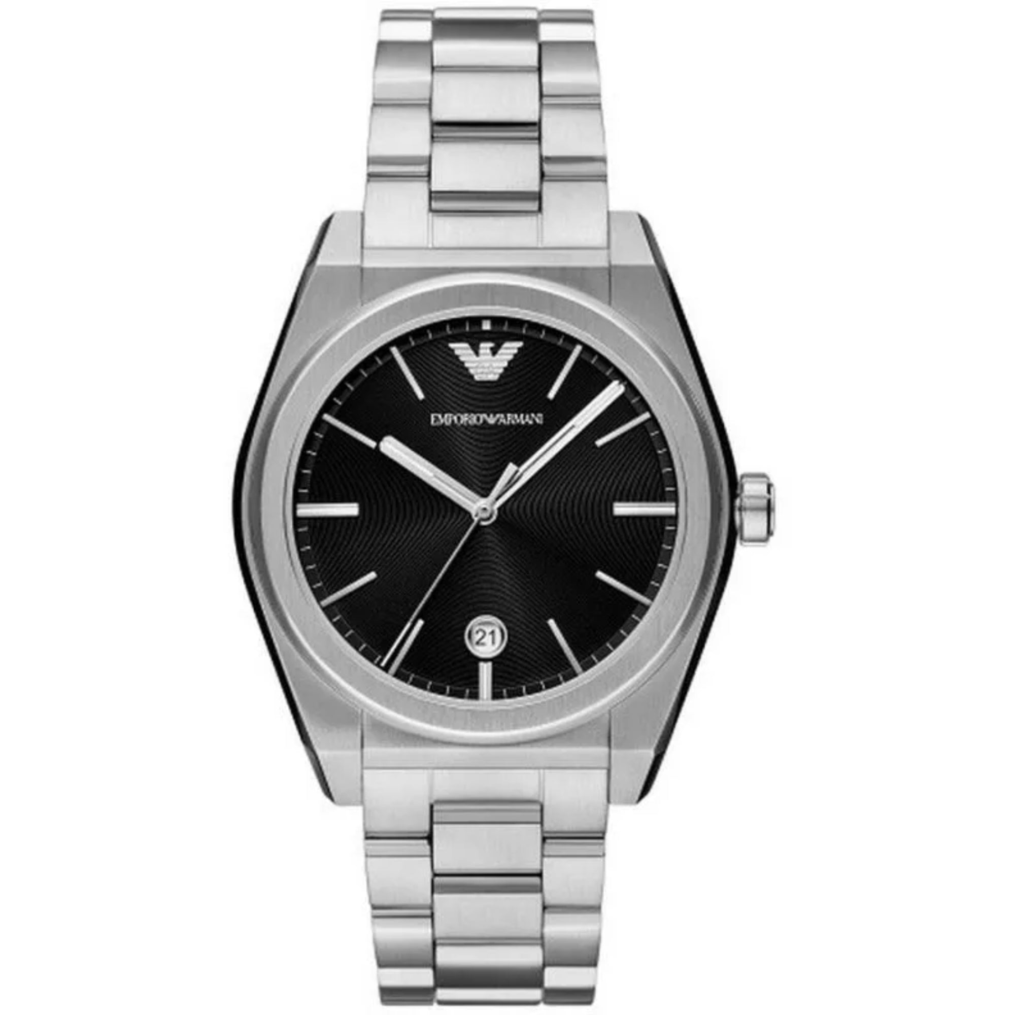 Emporio Armani Quartz Black Dial Steel Strap Men's Watch AR11622