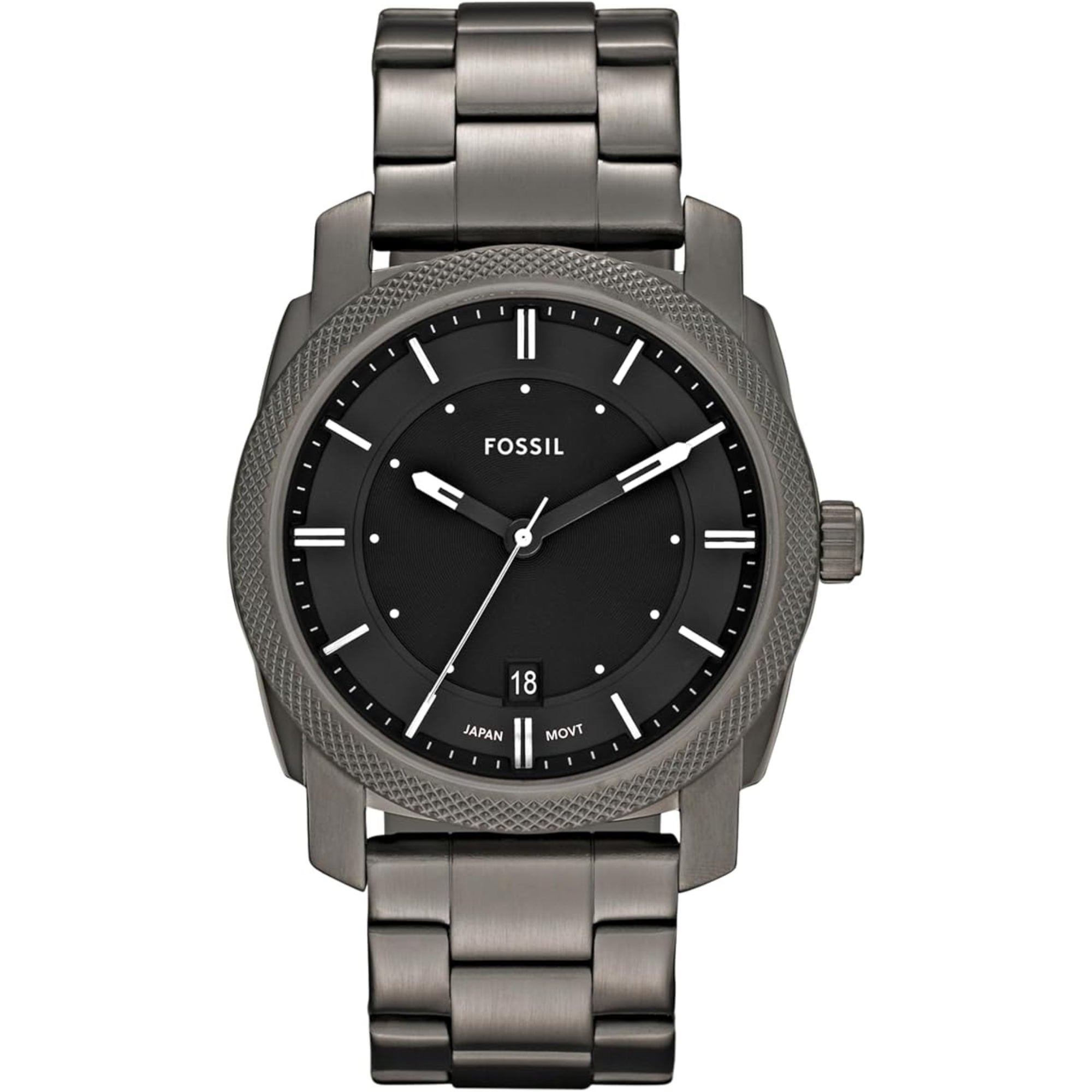 Fossil Machine Smoke Black Dial Steel Strap Men's Watch FS4774