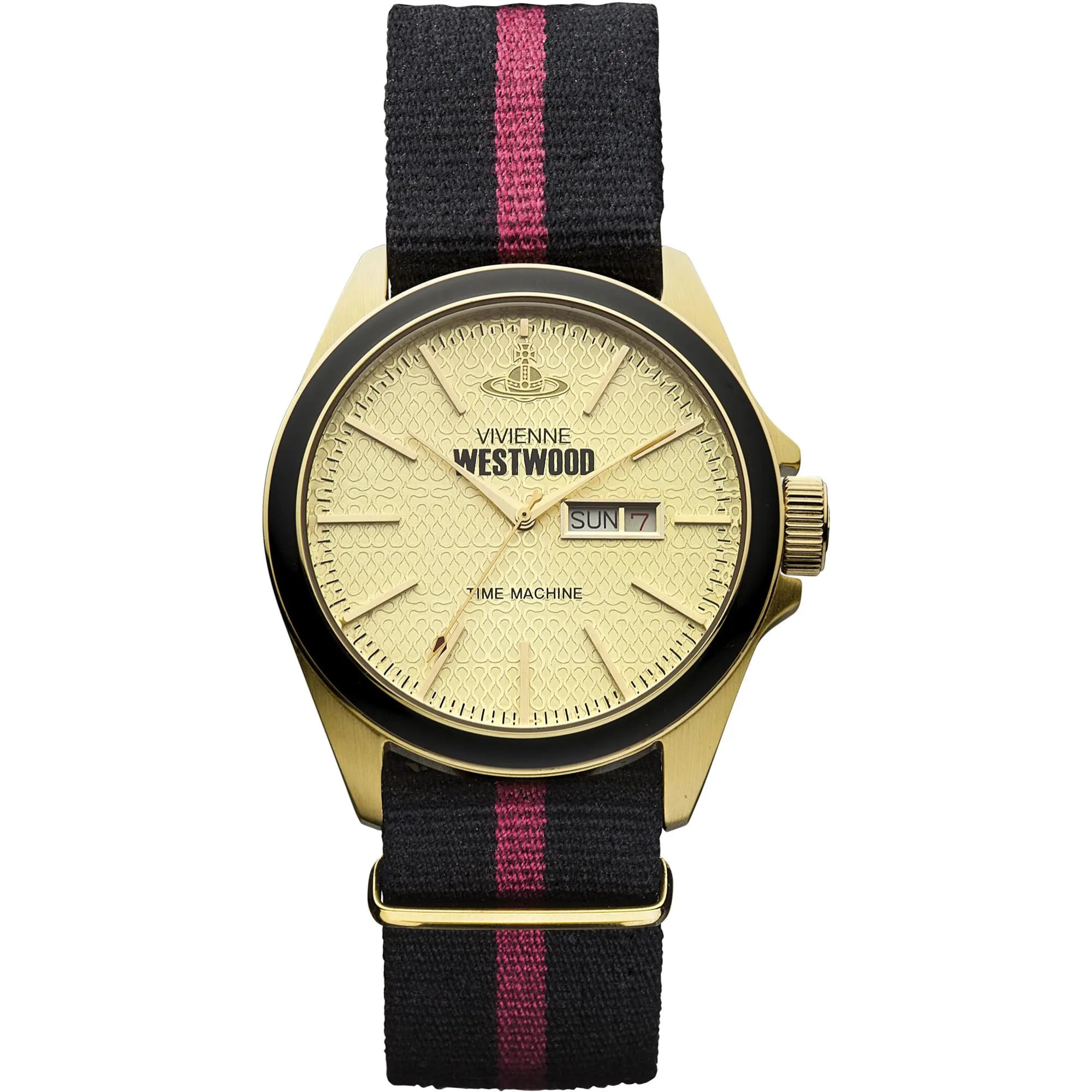 Vivienne Westwood Camden Lock II Fabric Strap Gold Dial Ladies’ Watch VV068GDBK - WatchNation