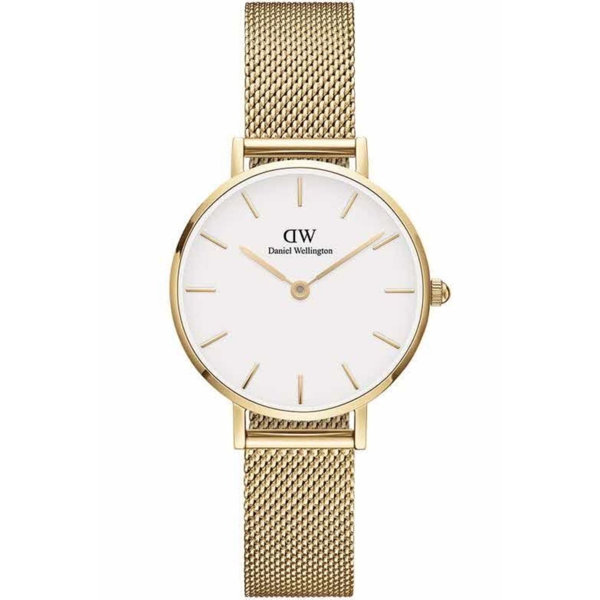 Daniel Wellington Petite 28mm Weißes Zifferblatt Stahl Damen Quarz Uhr DW00100350