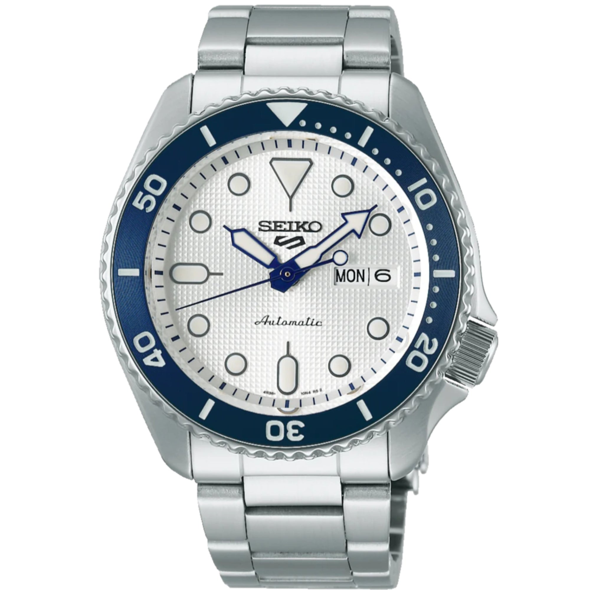 Seiko 5 Sports 140. Jubiläum Limitierte Auflage Automatik Weißes Zifferblatt Edelstahl Armband Herren Uhr SRPG47K1