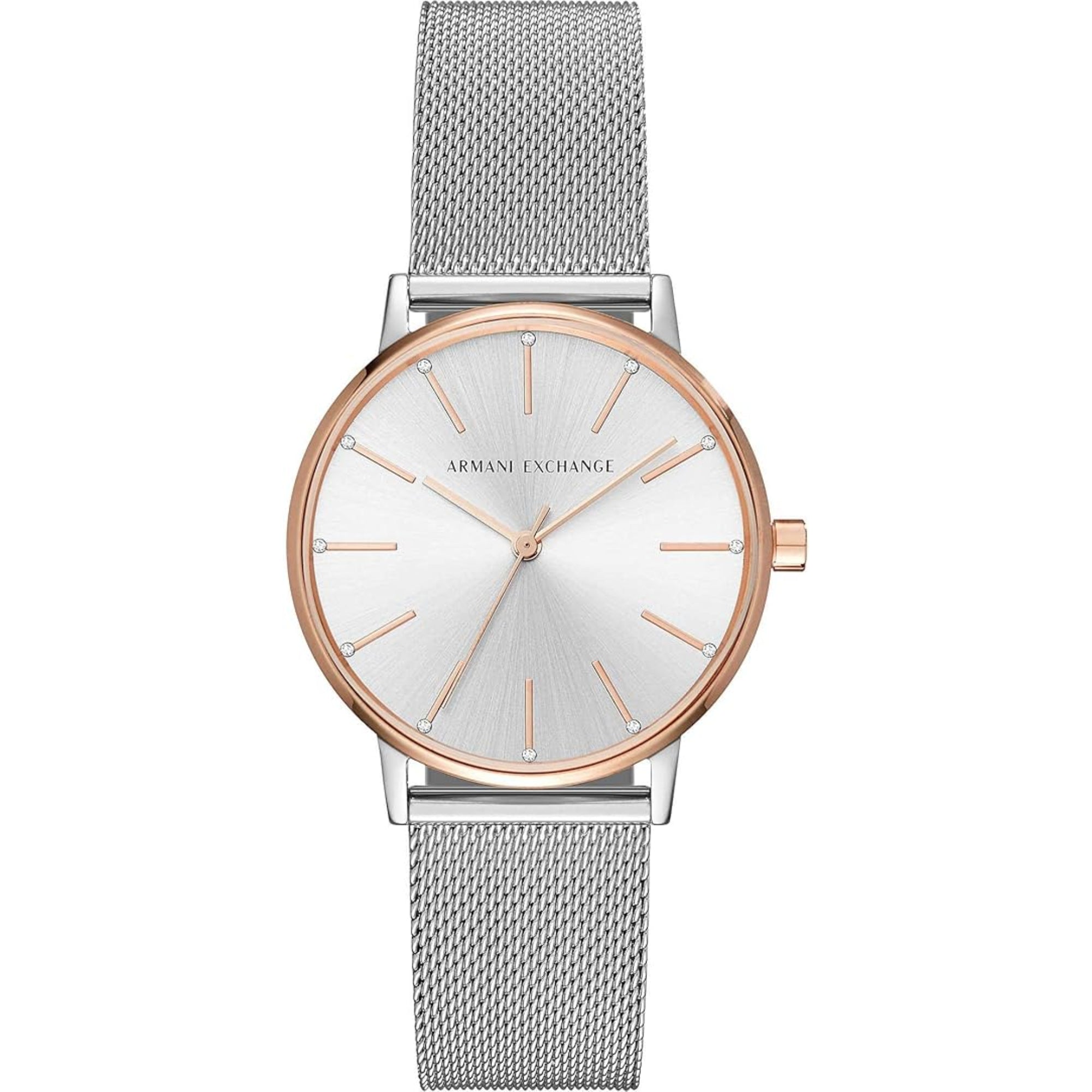 Armani Exchange Lola 36mm Silbernes Zifferblatt Stahl Damen Quarz Uhr AX5537