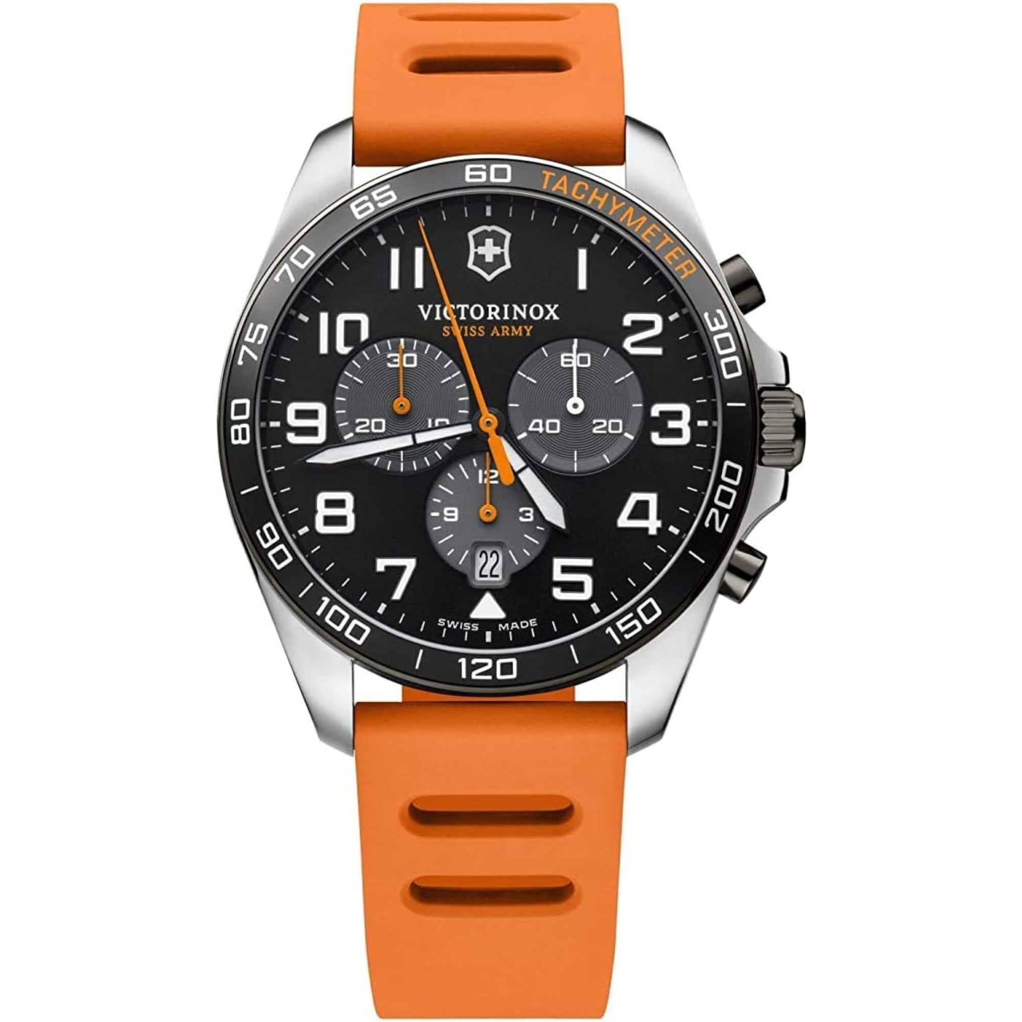 Victorinox FieldForce 42mm Chronograph Schwarzes Zifferblatt Gummi Herren Quarz Uhr 241893