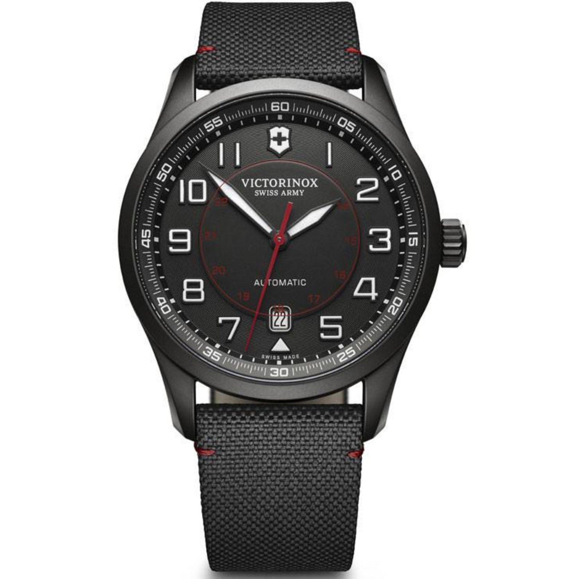 Victorinox Airboss 42mm Black Dial Fabric Mens Automatic Watch 241720