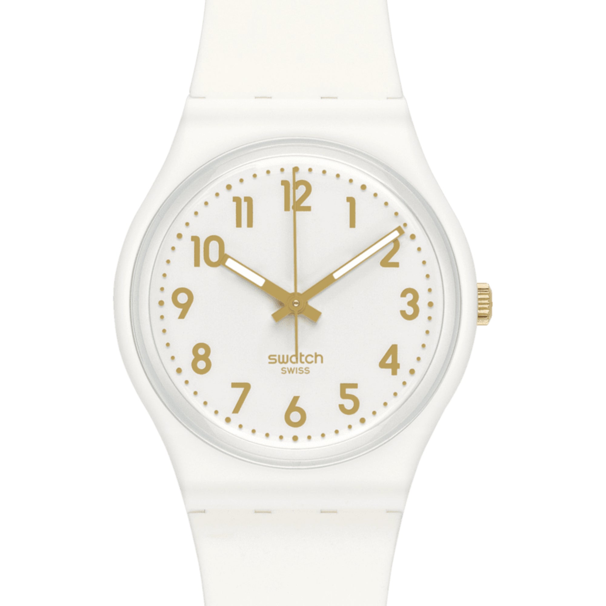 Swatch WHITE BISHOP Klassische Original Weiße Zifferblatt Uhr SO28W106-S14