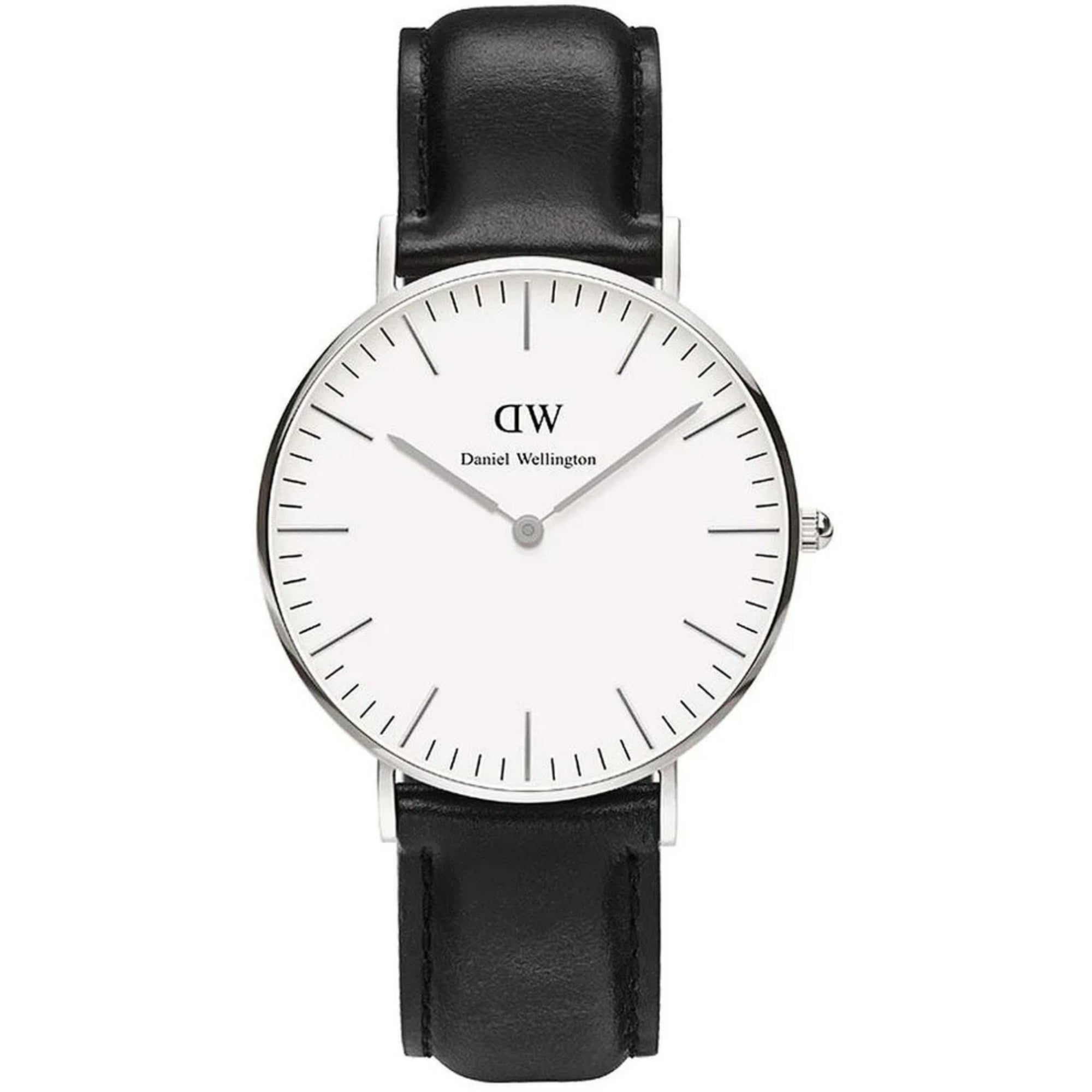 Daniel Wellington Classic 36mm Weißes Zifferblatt Leder Herren Quarz Uhr DW00100053