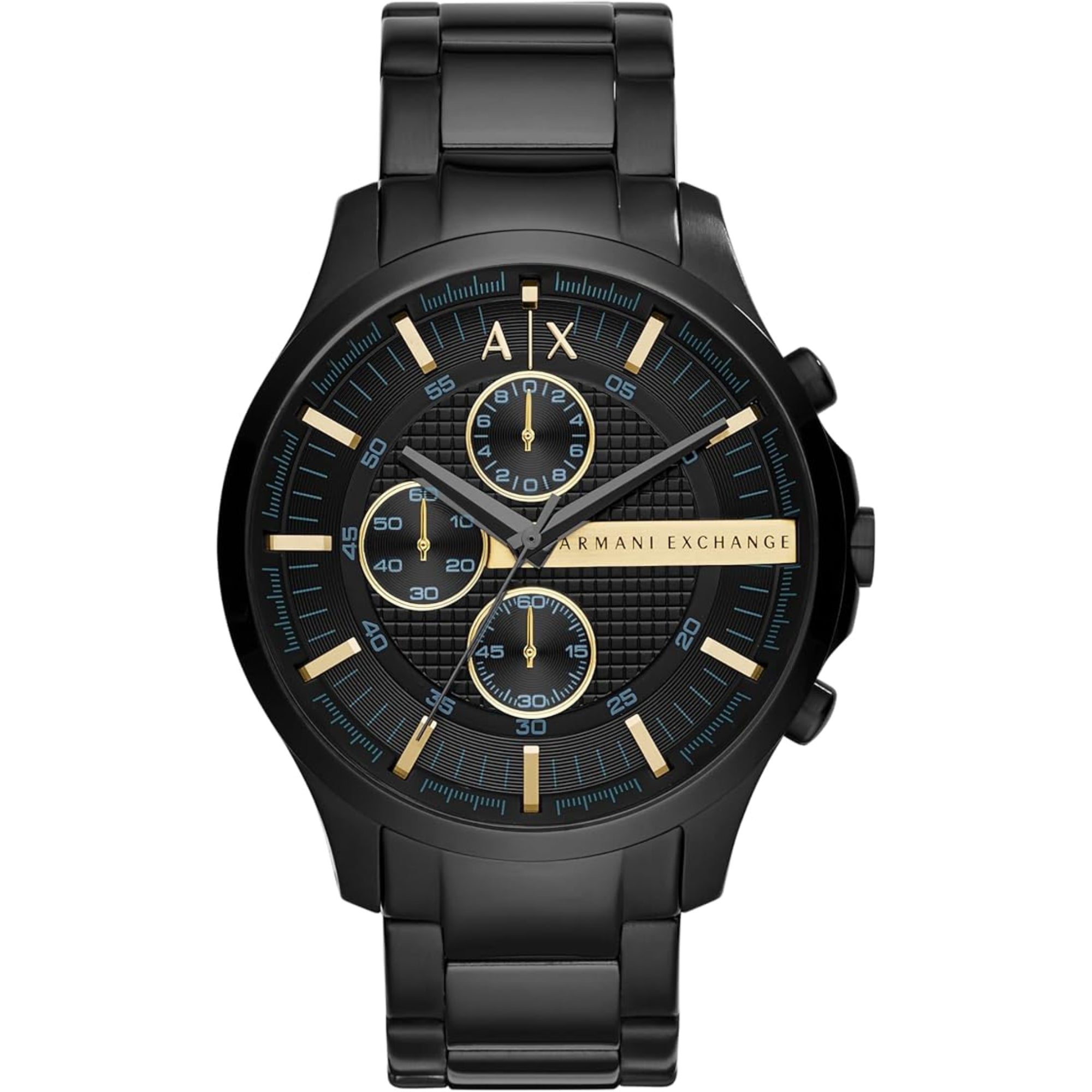 Armani Exchange Hampton 46mm Chronograph Schwarzes Zifferblatt Stahl Herren Quarz Uhr AX2164