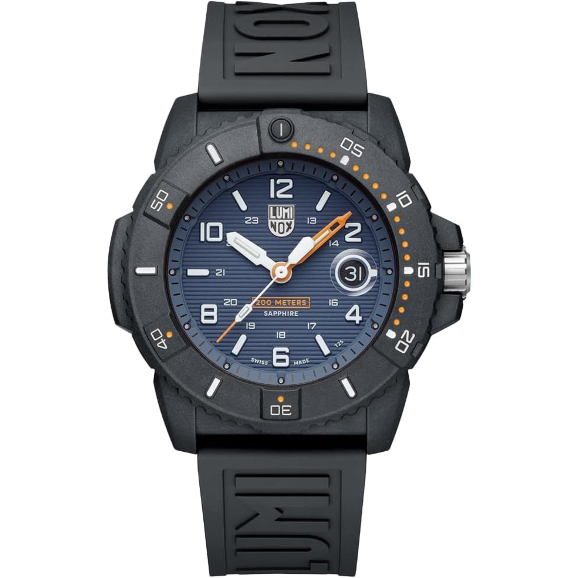 Luminox Navy Seal 3600 Serie Blaues Zifferblatt Schwarzes Silikonarmband Herren Uhr XS.3602.NSF