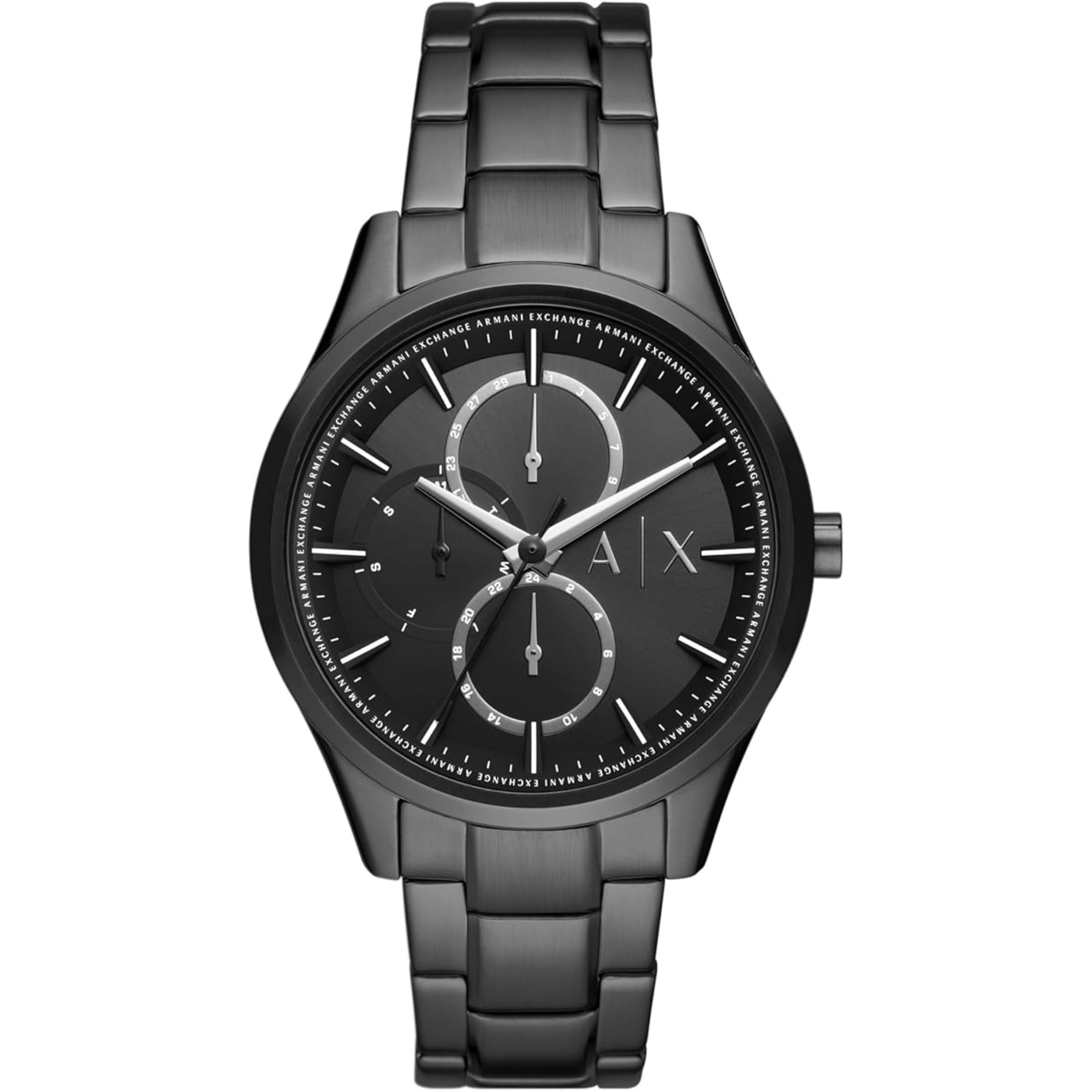 Armani Exchange Dante 42mm Chronograph Black Dial Steel Mens Quartz Watch AX1867